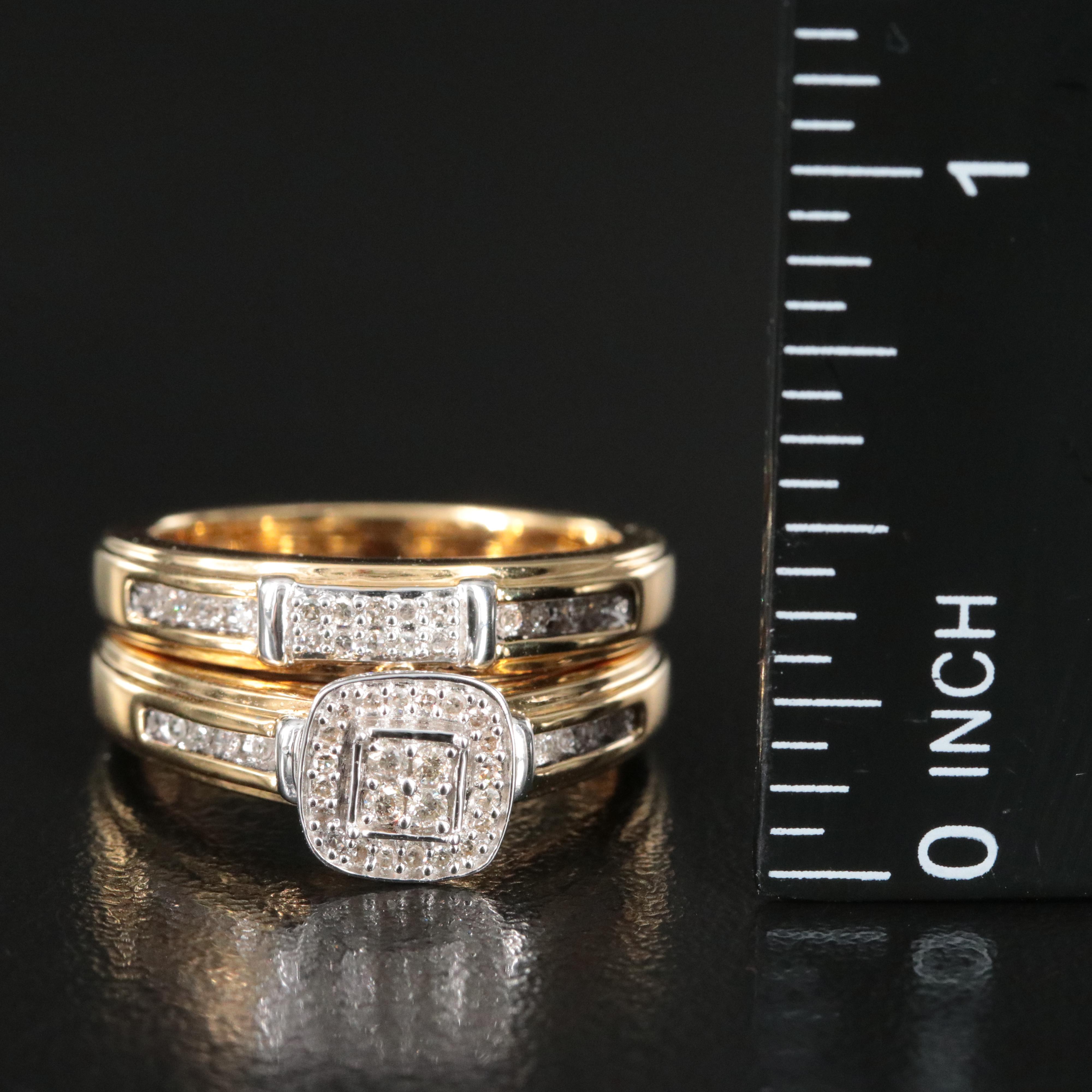 Sterling Diamond Ring Set