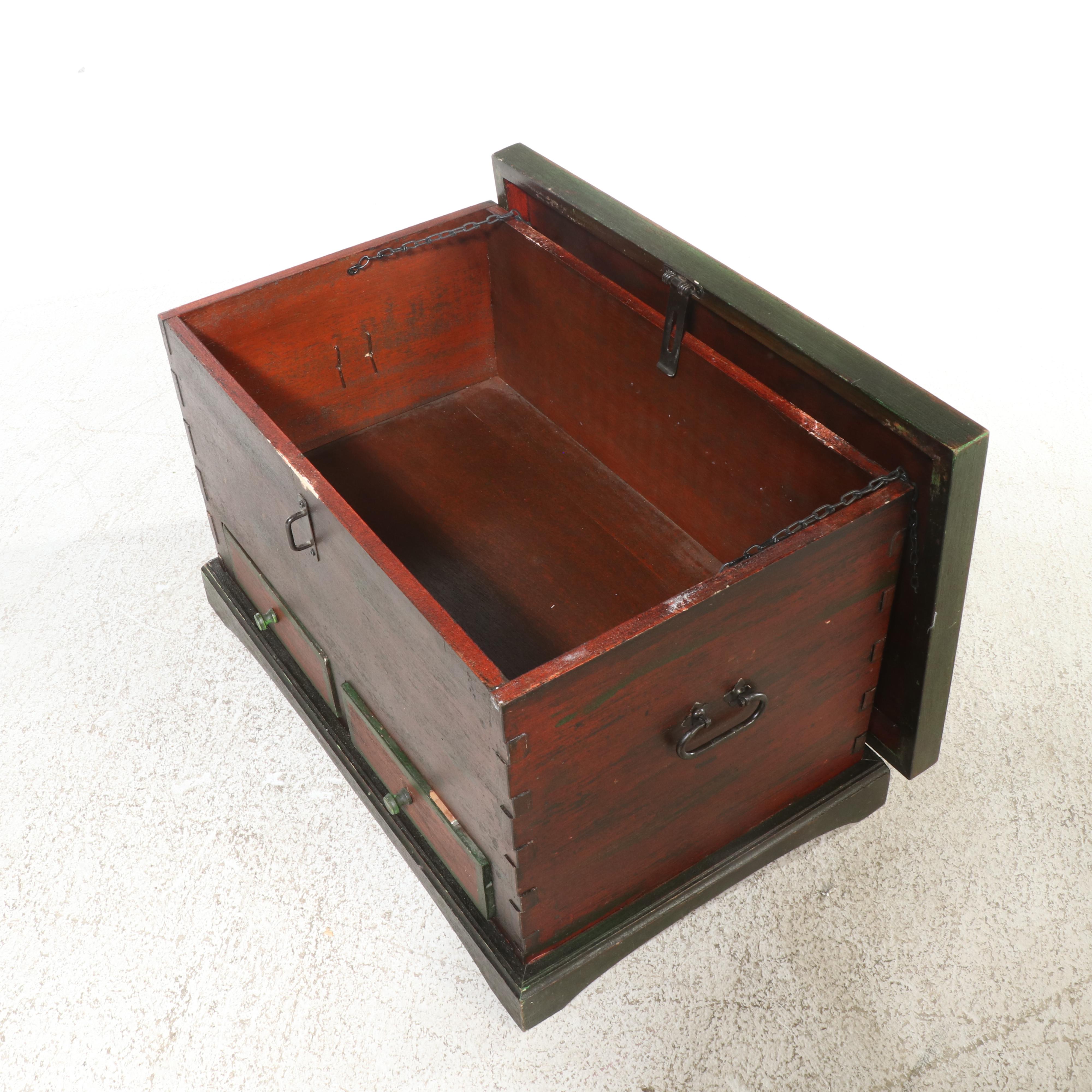 Spanish Colonial Style Polychrome-Decorated Two-Drawer Chest