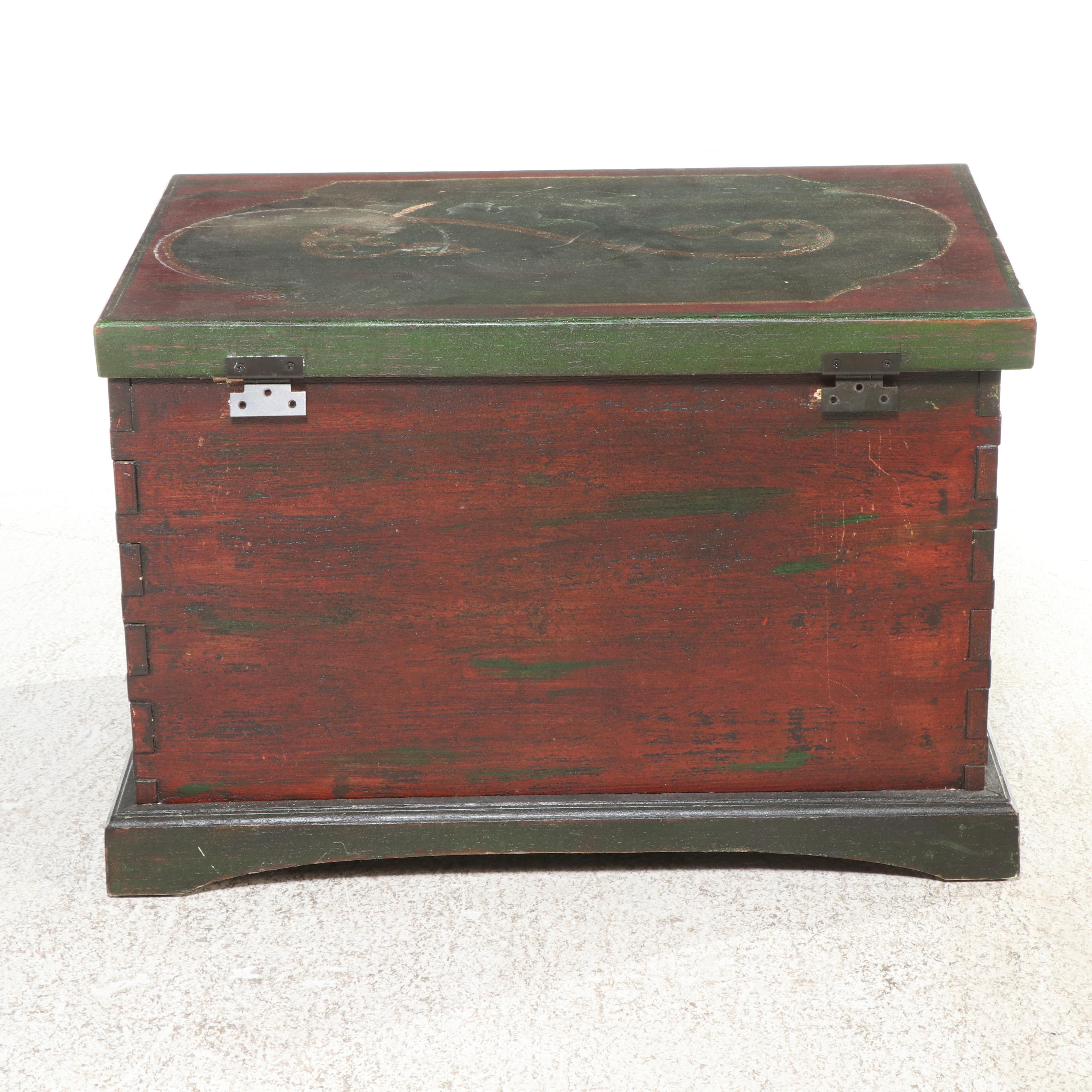 Spanish Colonial Style Polychrome-Decorated Two-Drawer Chest