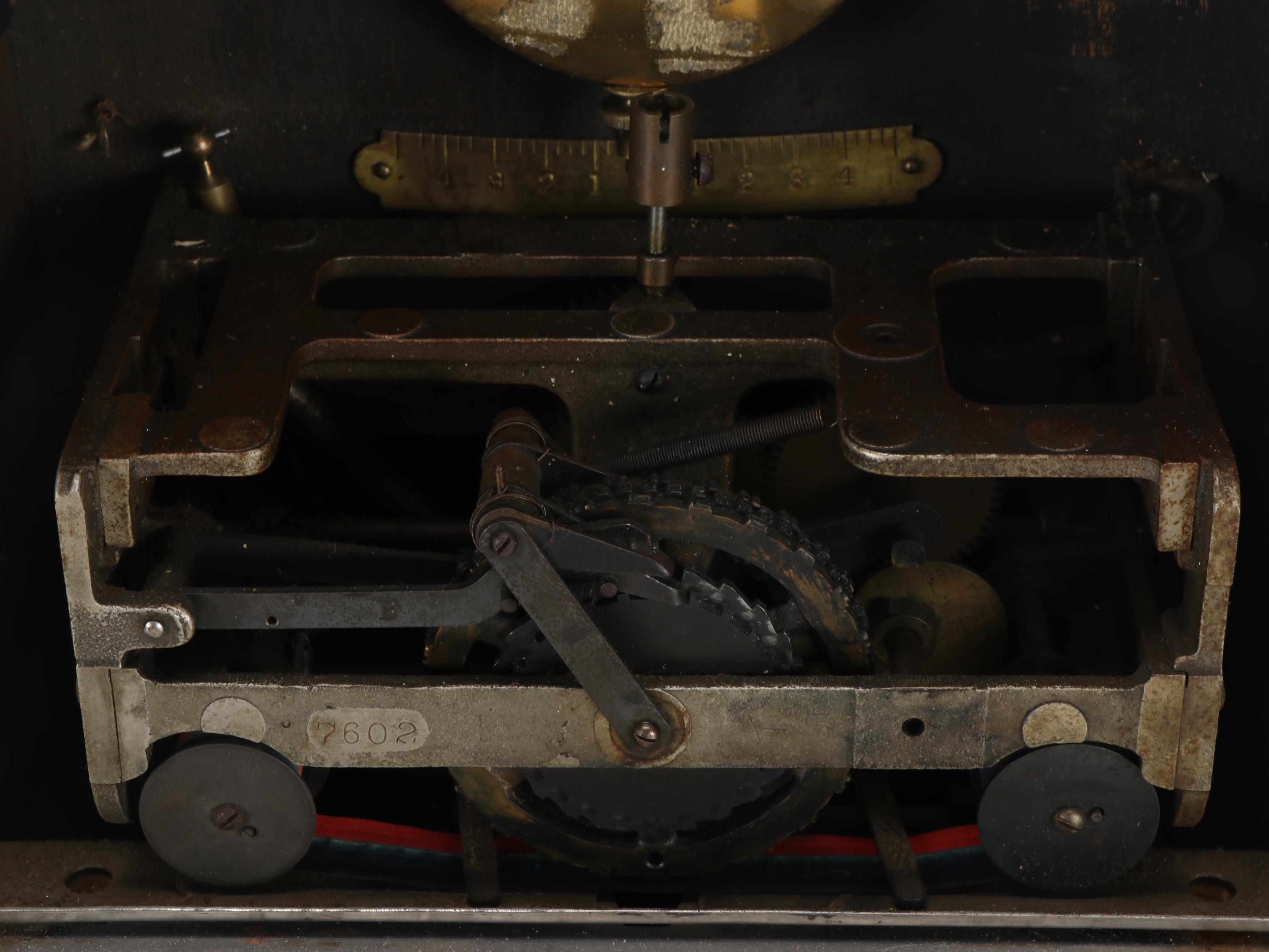 Simplex Wooden Hanging Time Recorder Wall Clock, Early 20th Century