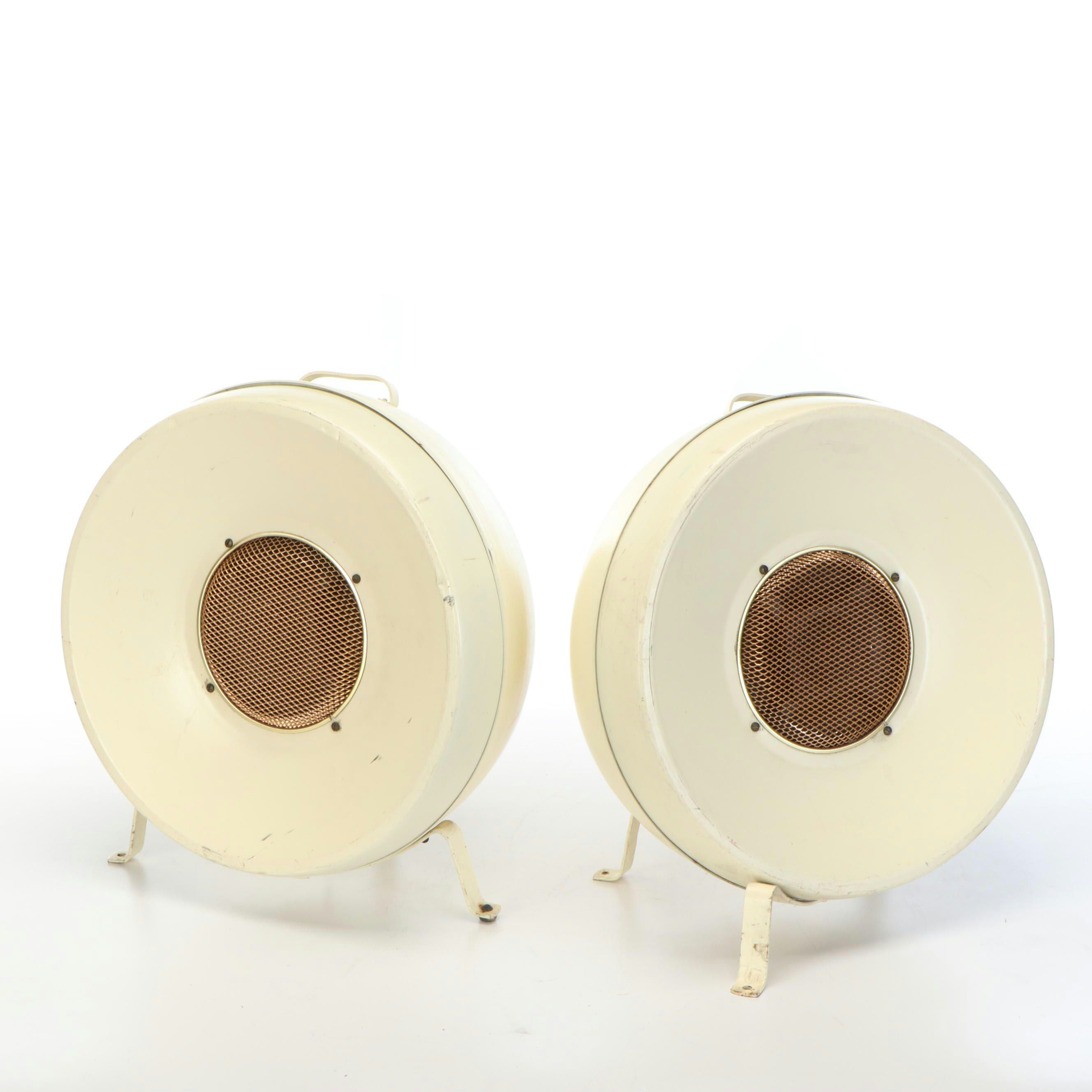 Bozak Mid Century Modern Enameled Metal Outdoor Speakers