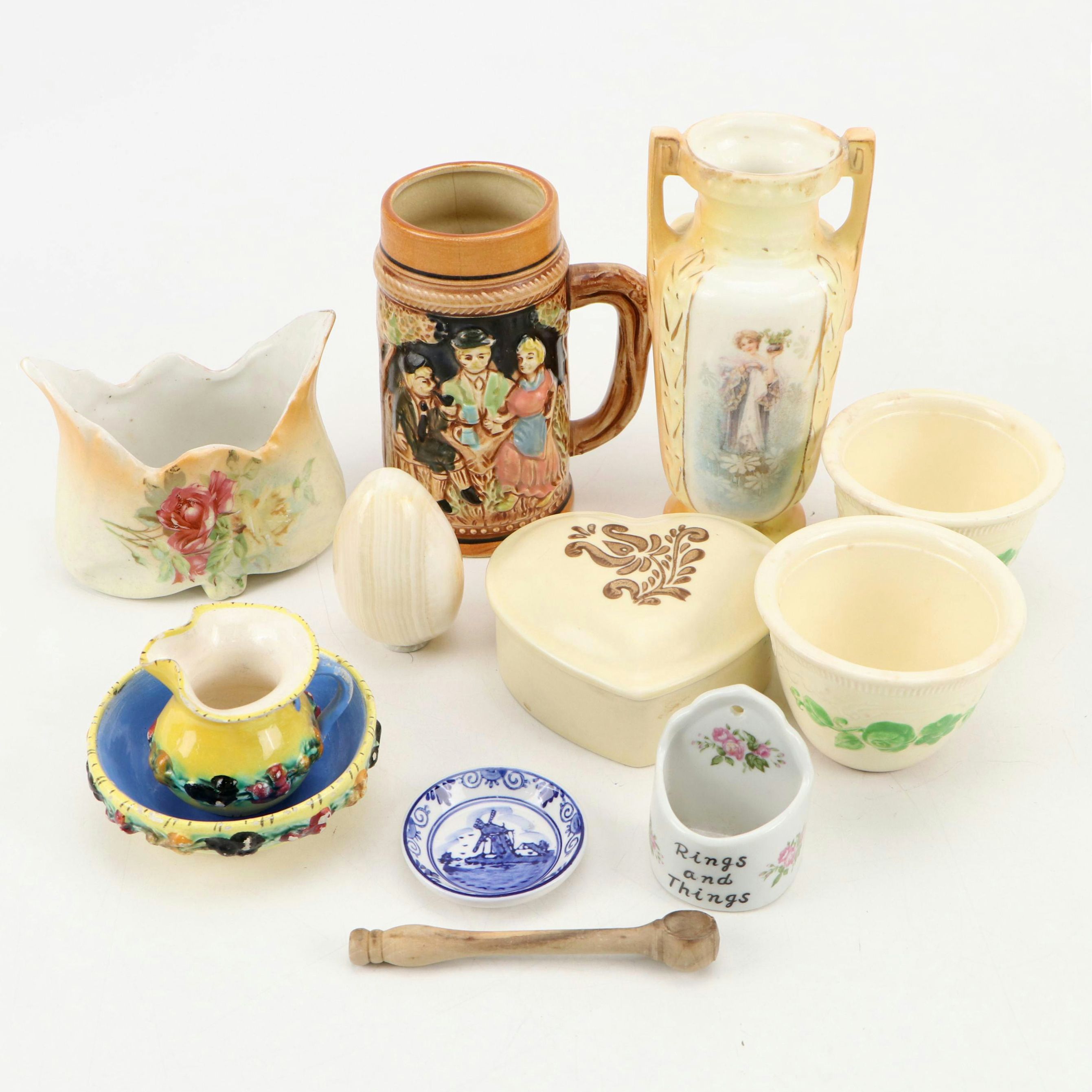 Pfaltzgraff "Village" Box with Elesva Dish, Marble Egg and More Ceramic Décor