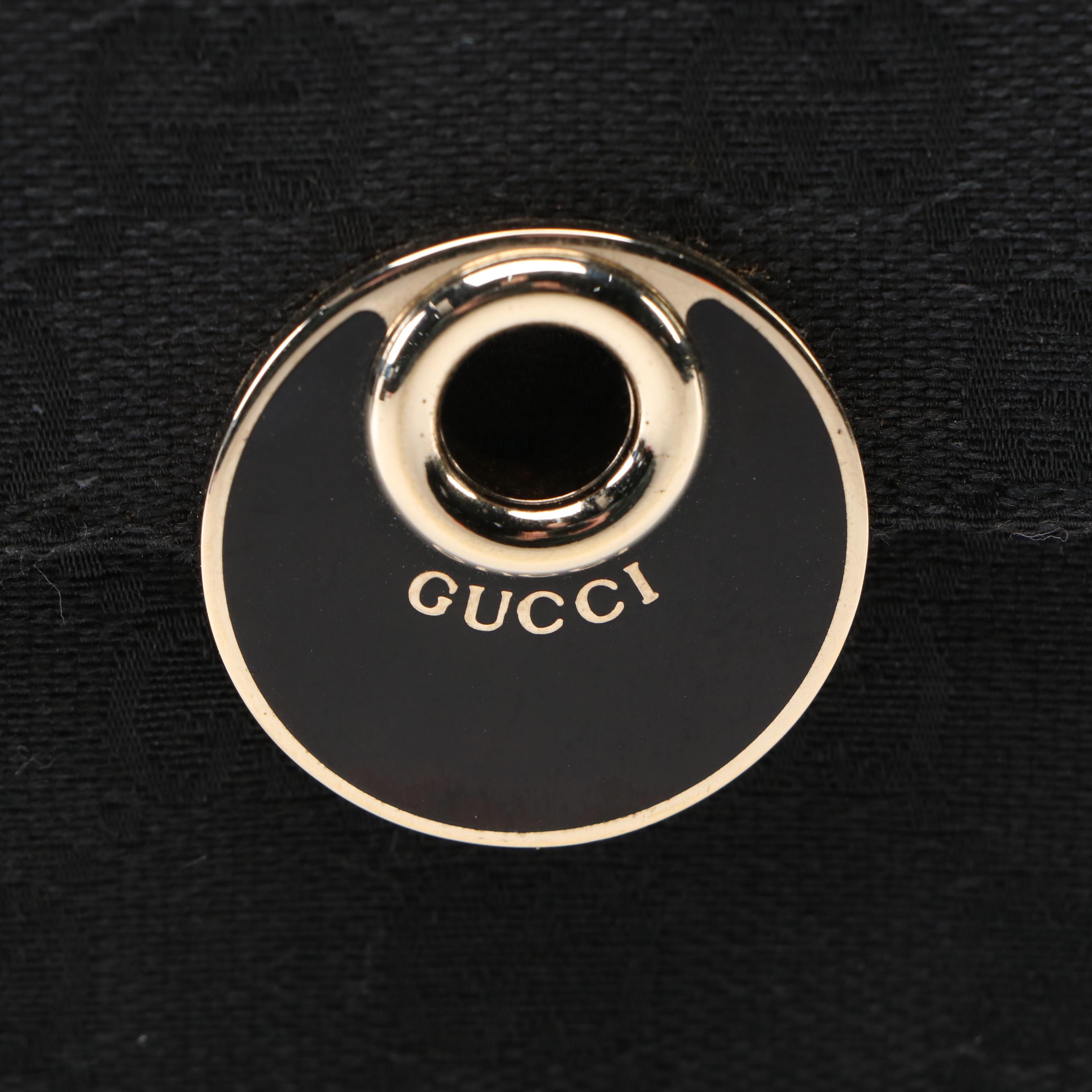 Gucci Black GG Canvas and Leather Eclipse Compact Wallet in Box