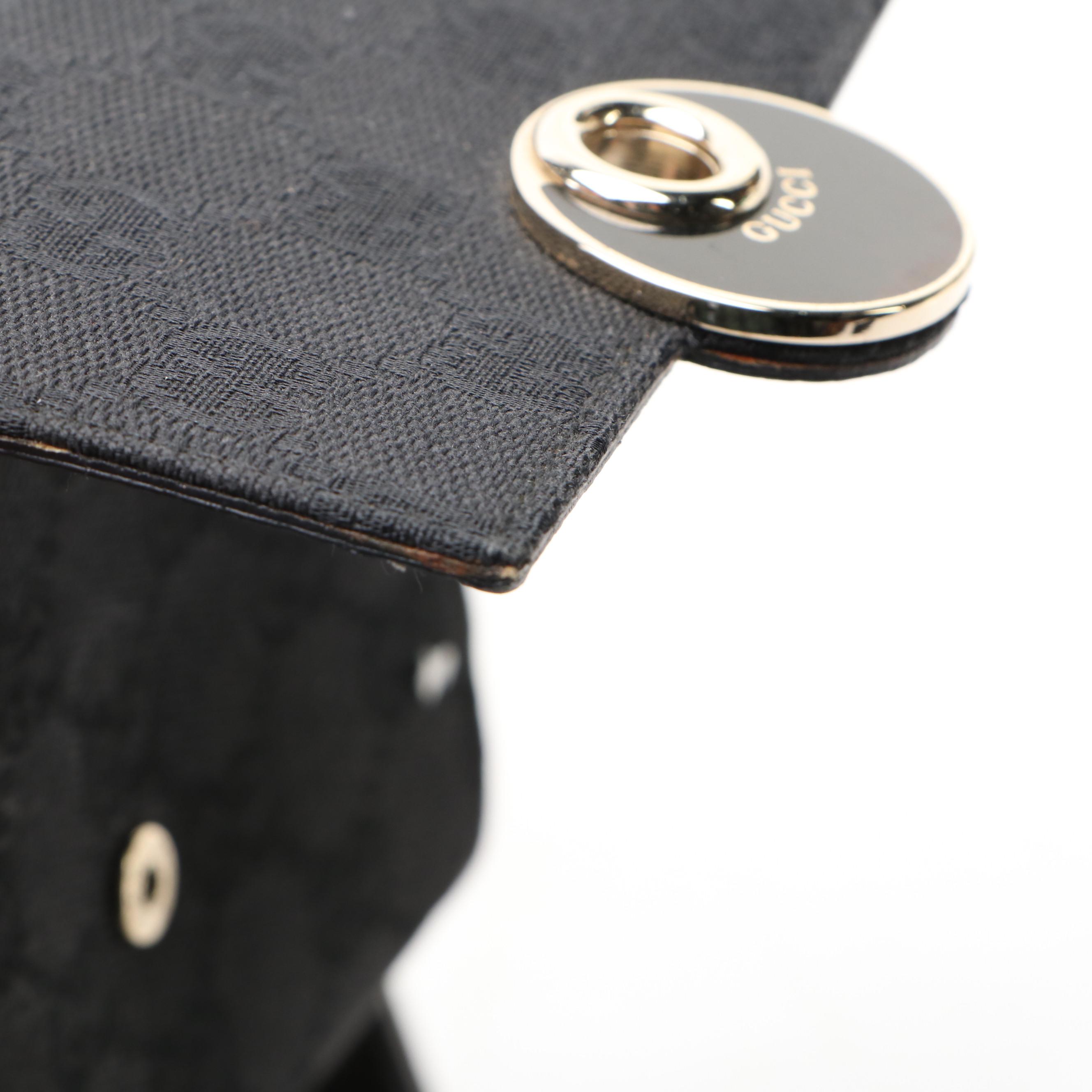 Gucci Black GG Canvas and Leather Eclipse Compact Wallet in Box