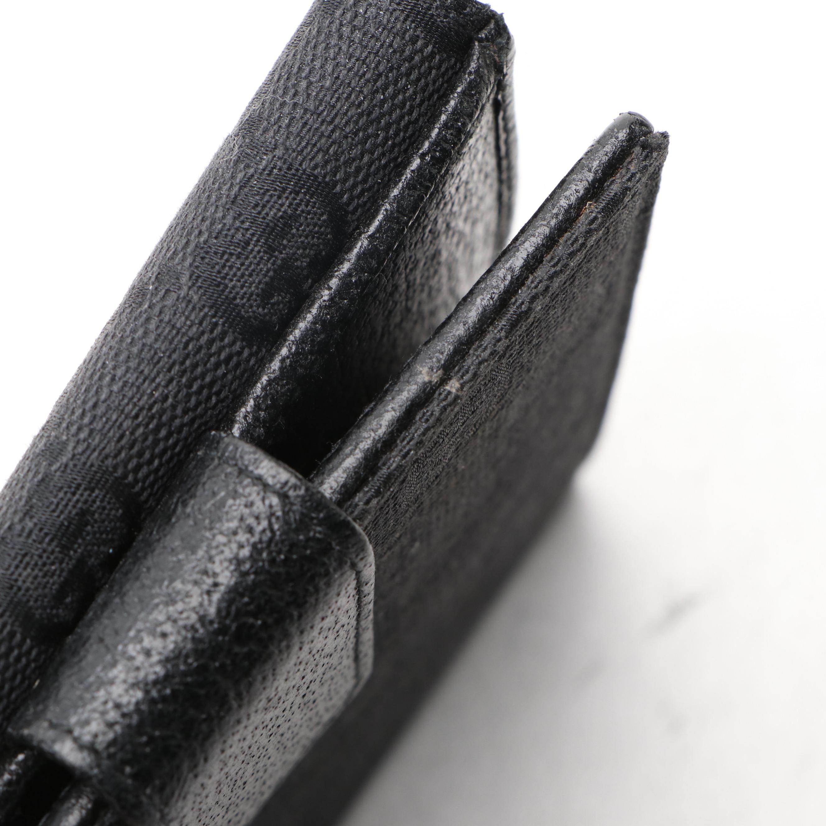 Gucci Black GG Canvas and Leather Eclipse Compact Wallet in Box