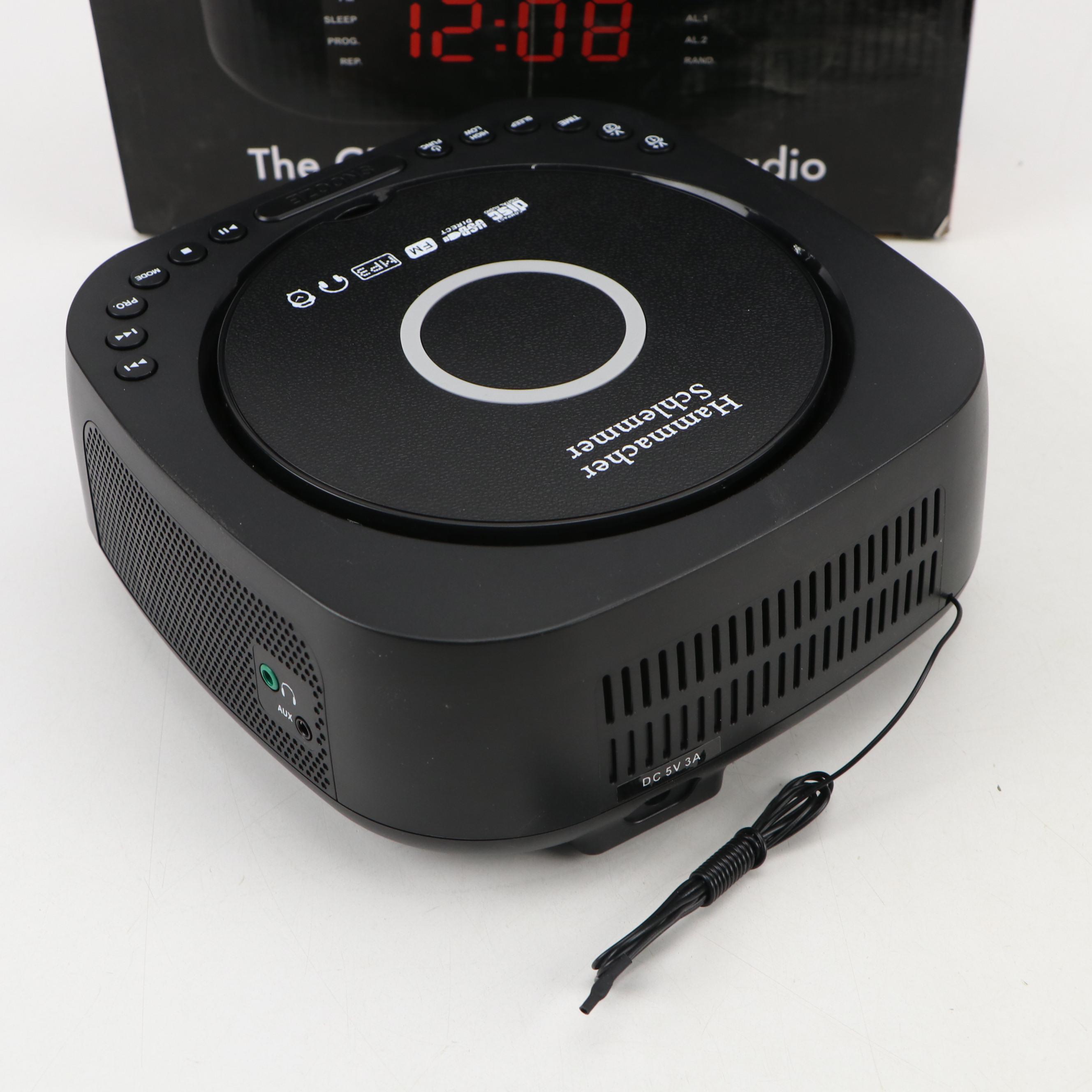 Hammacher Schlemmer Clock Radio with Naxa Upconversion DVD Player