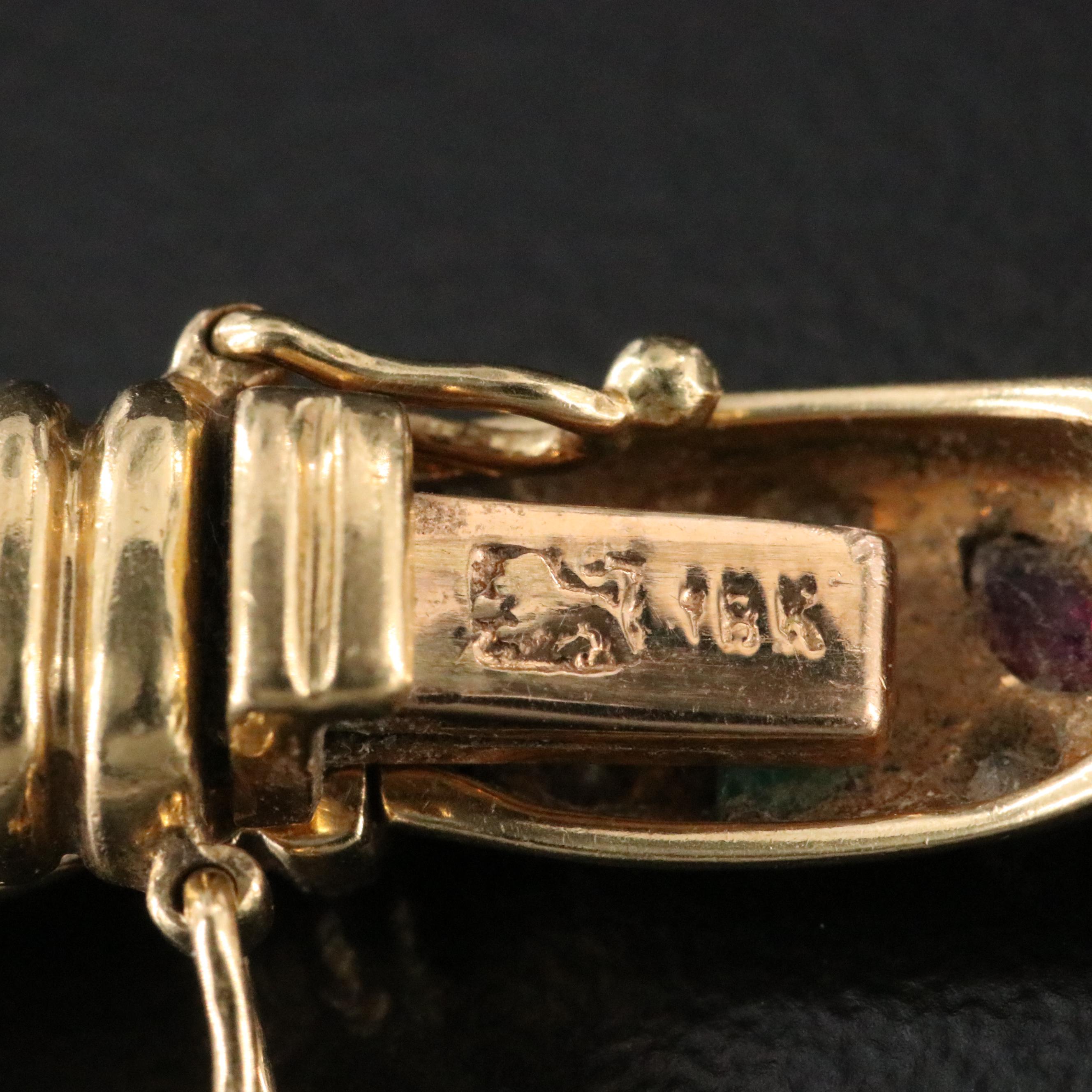 18K Ruby, Emerald, Sapphire and Diamond Bracelet