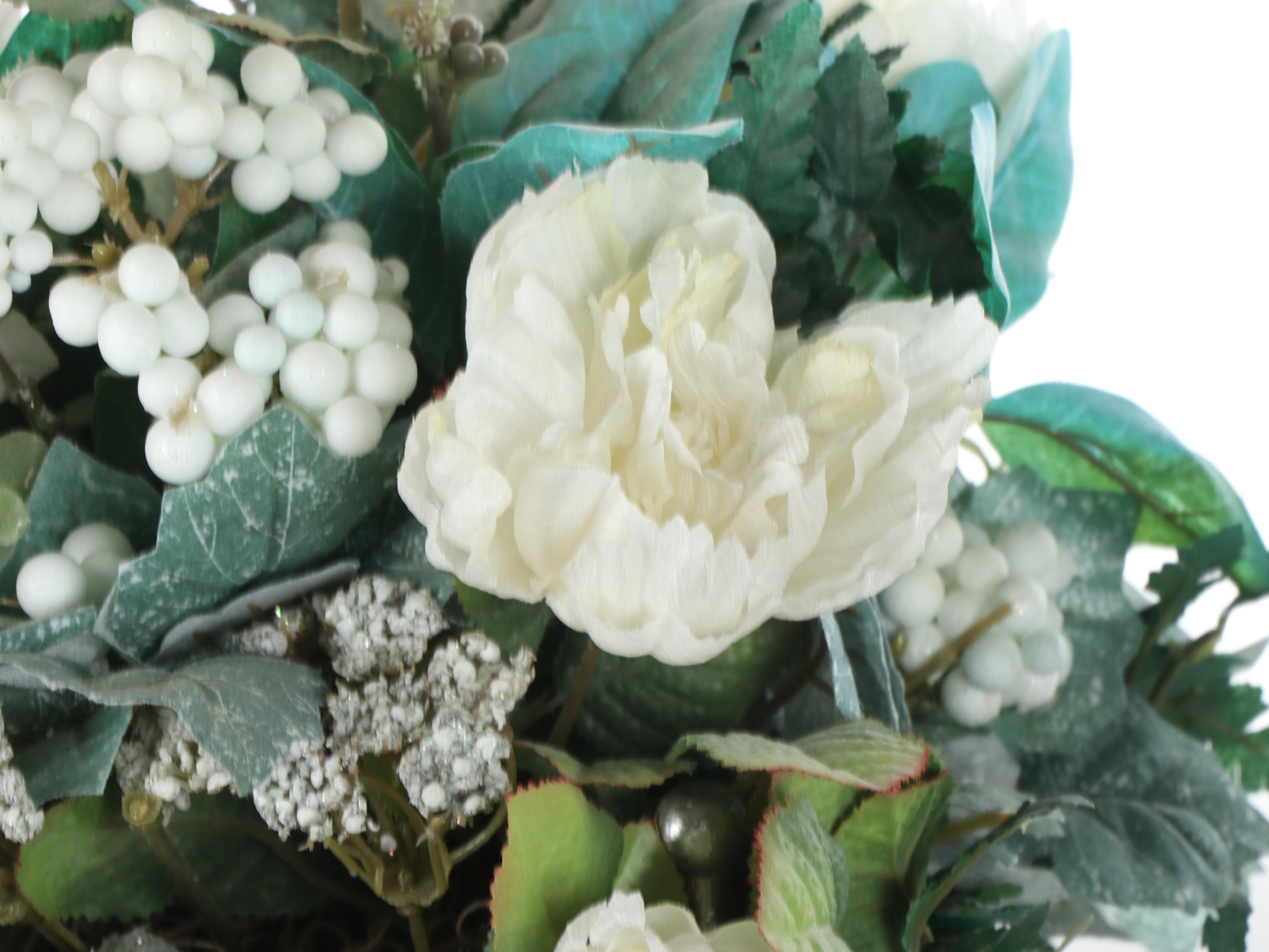 Wire Obelisk Tiered Plant Stand & Stair Step Topiaries With Faux Fruit & Flowers