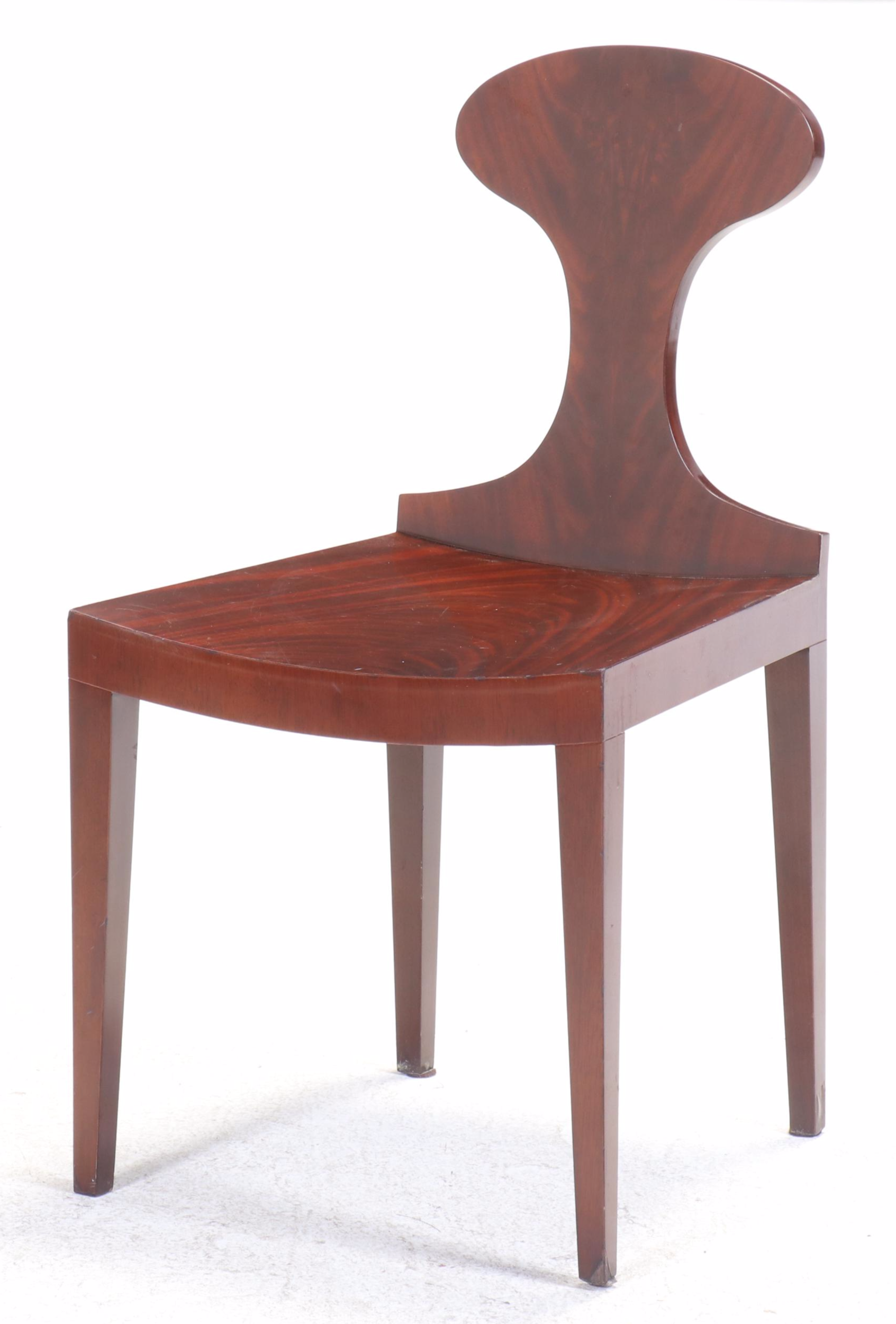 Bolier & Company by Decca Modernist Style Flame Mahogany-Veneered Side Chair