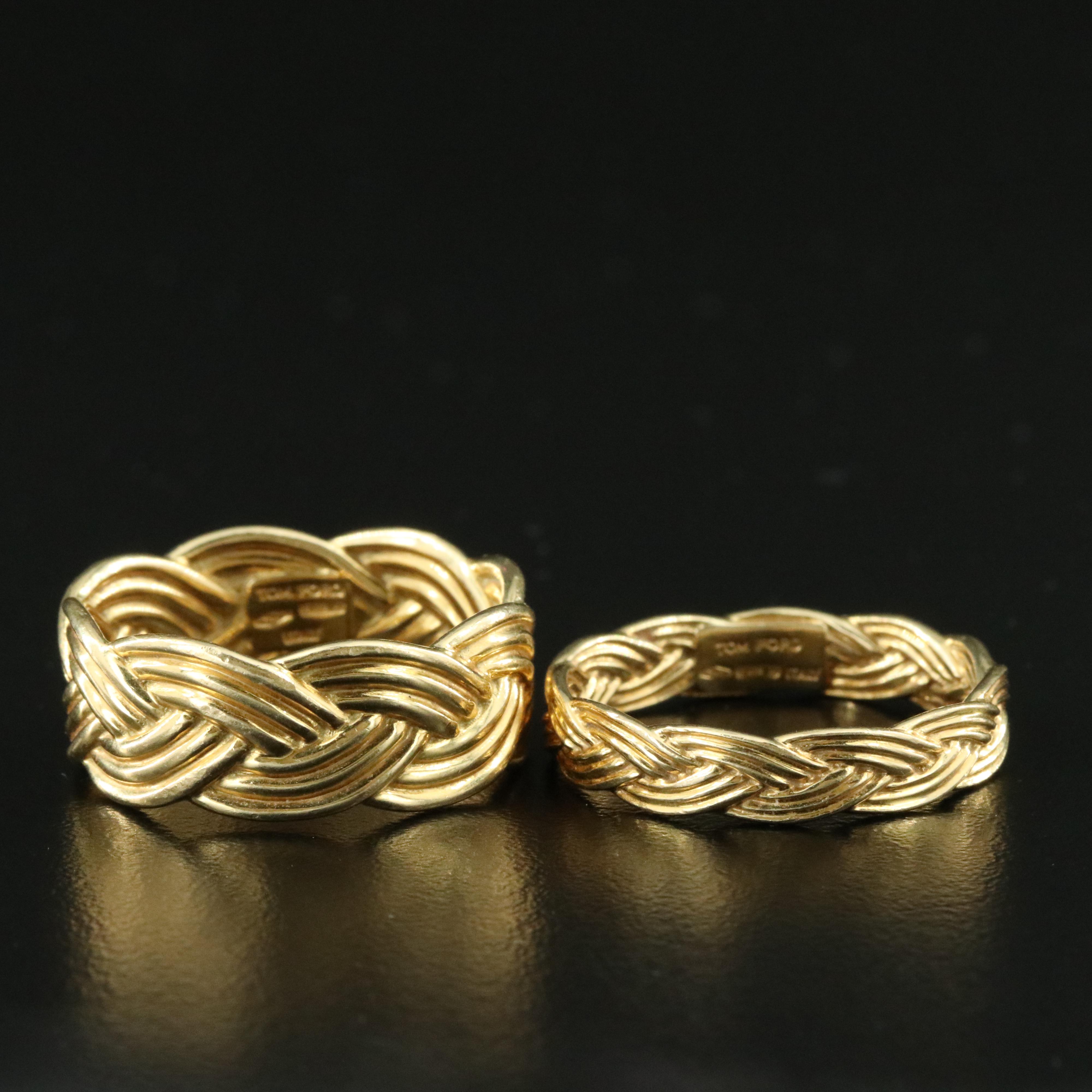 Tom Ford 18K Braided Ring Set