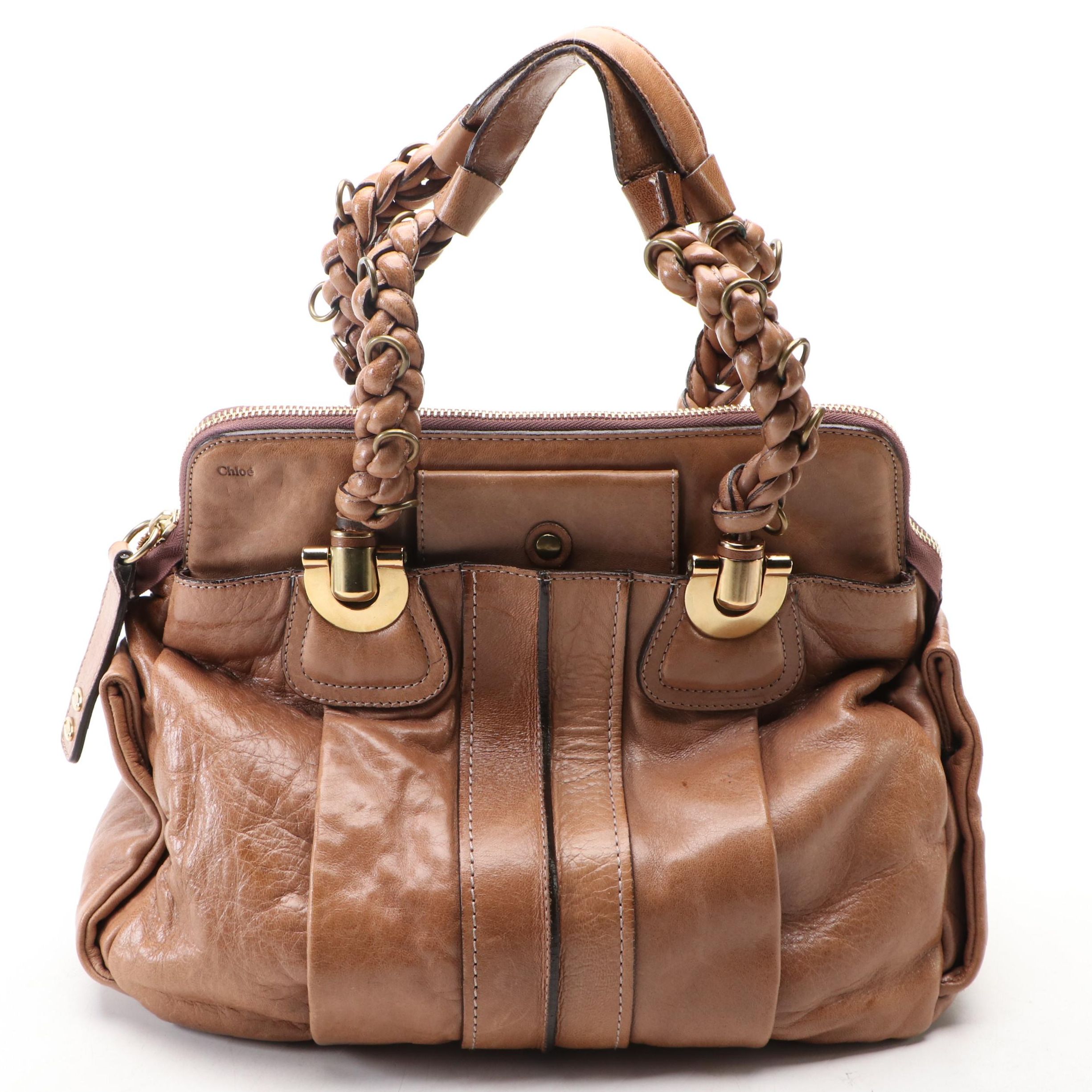 Chloé Heloise East/West Satchel in Chestnut Leather