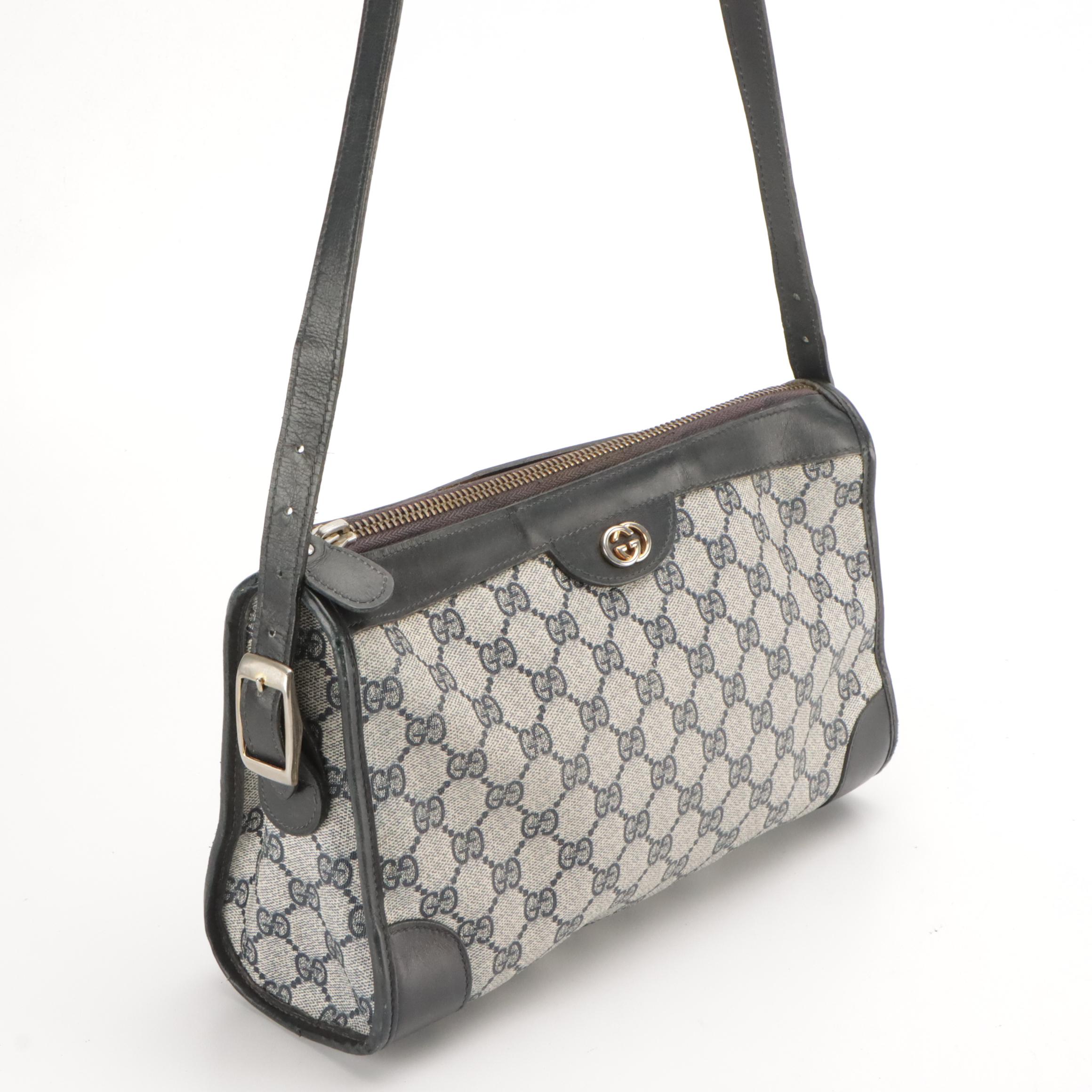 Gucci Boutique Crossbody in Navy Blue GG Supreme Canvas and Leather