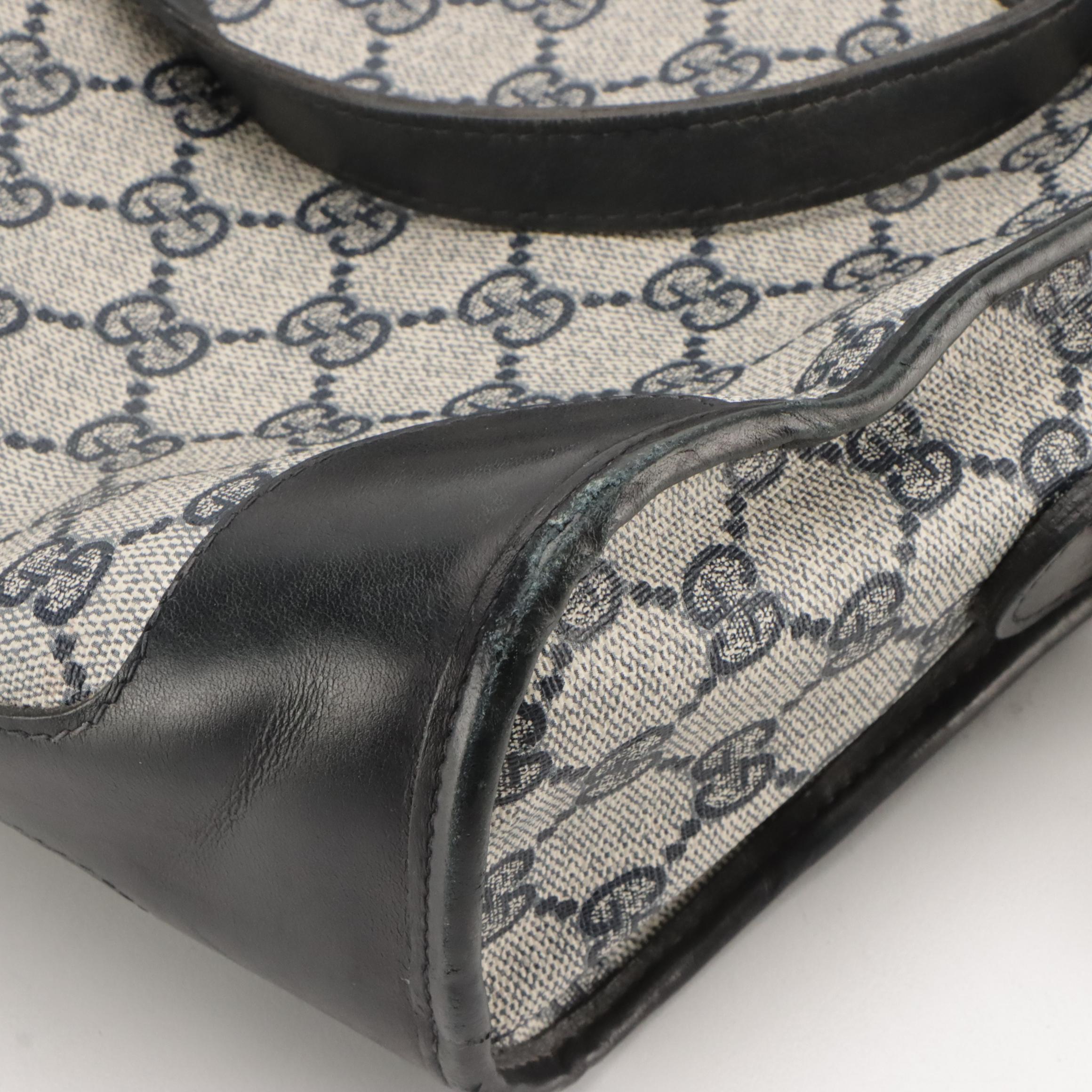 Gucci Boutique Crossbody in Navy Blue GG Supreme Canvas and Leather