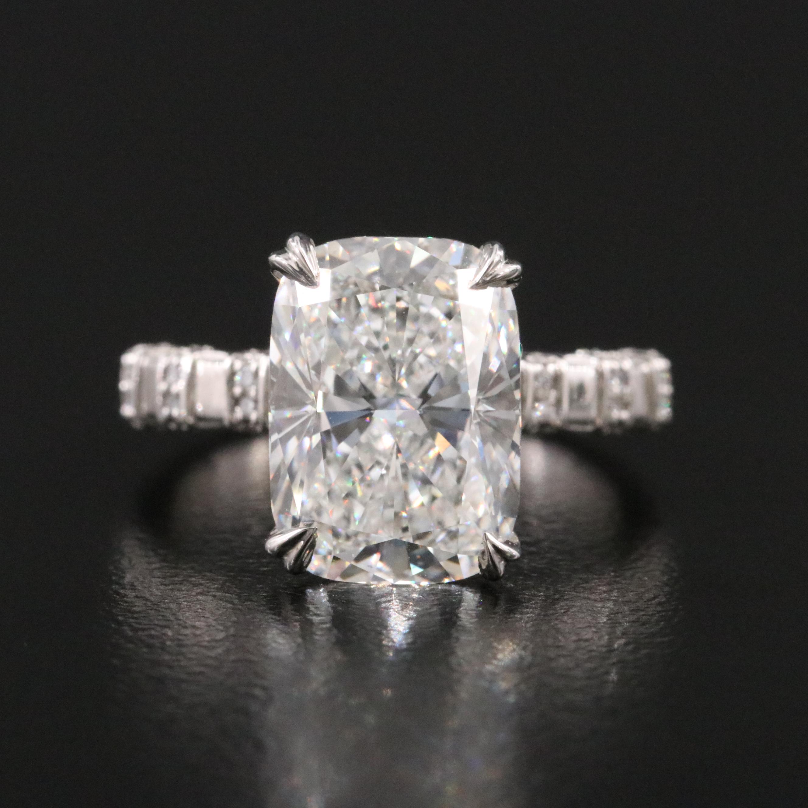 Platinum 5.20 CTW Lab Grown Diamond Ring with IGI Report