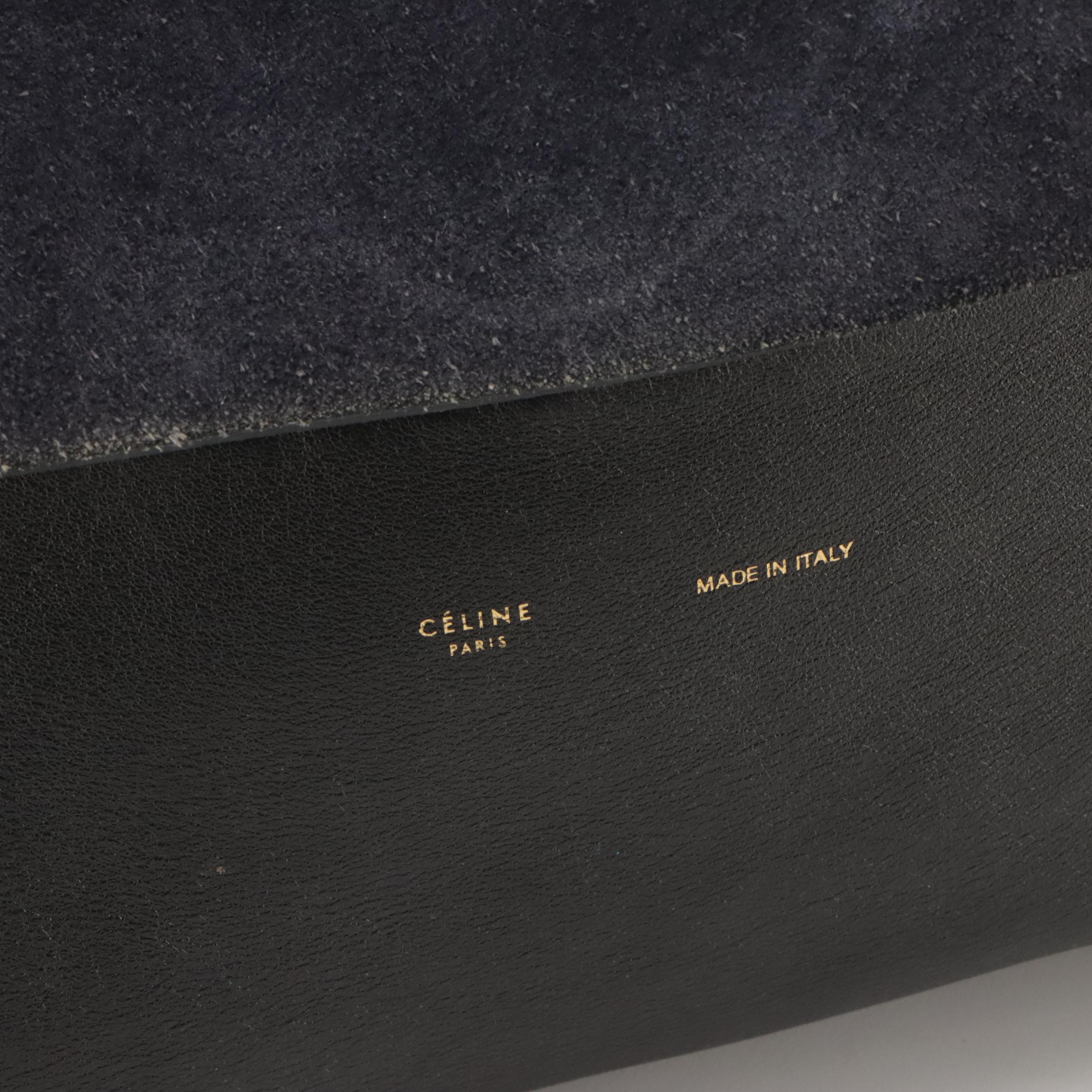 Céline All Soft Shoulder Bag in Tricolor Suede and Calfskin Leather