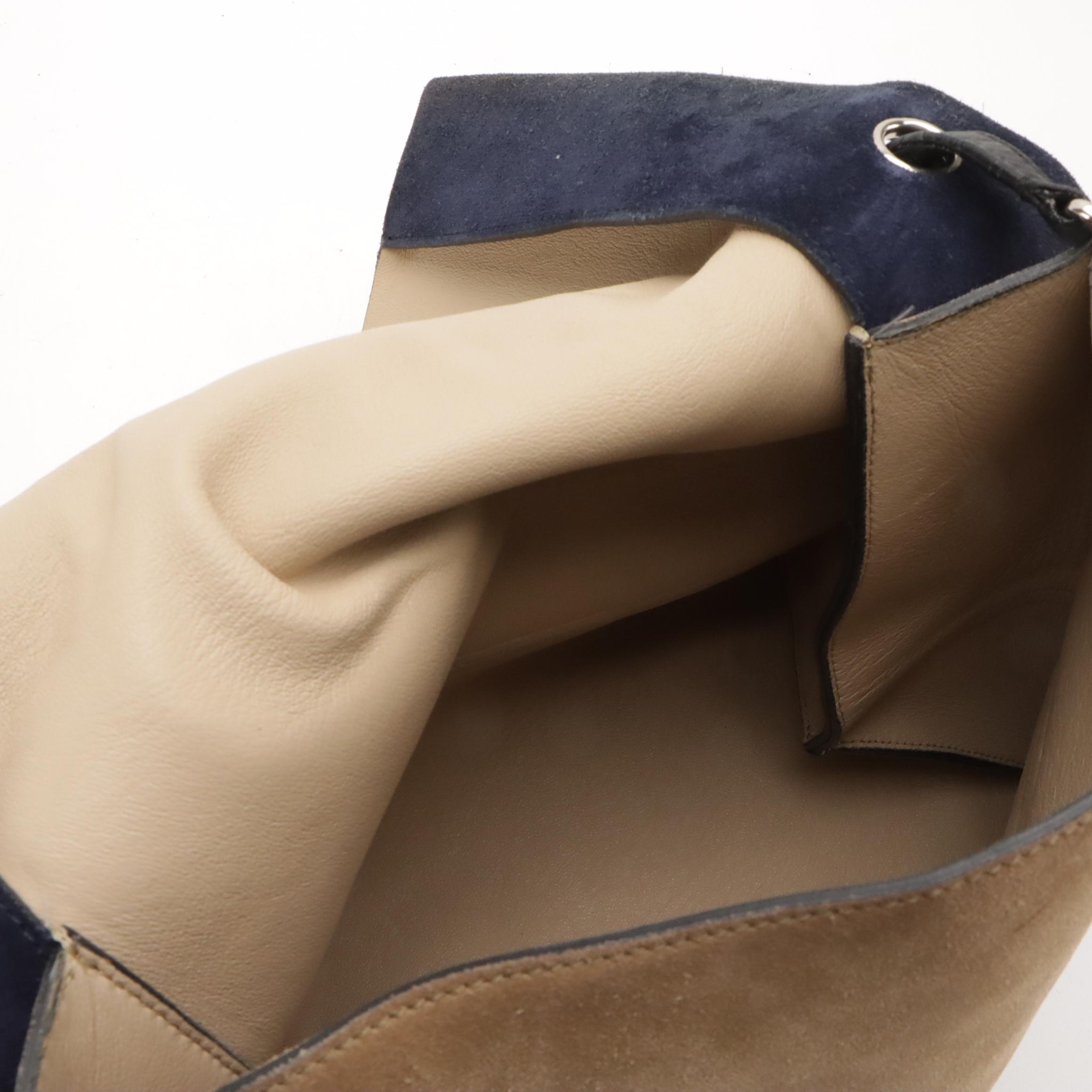 Céline All Soft Shoulder Bag in Tricolor Suede and Calfskin Leather