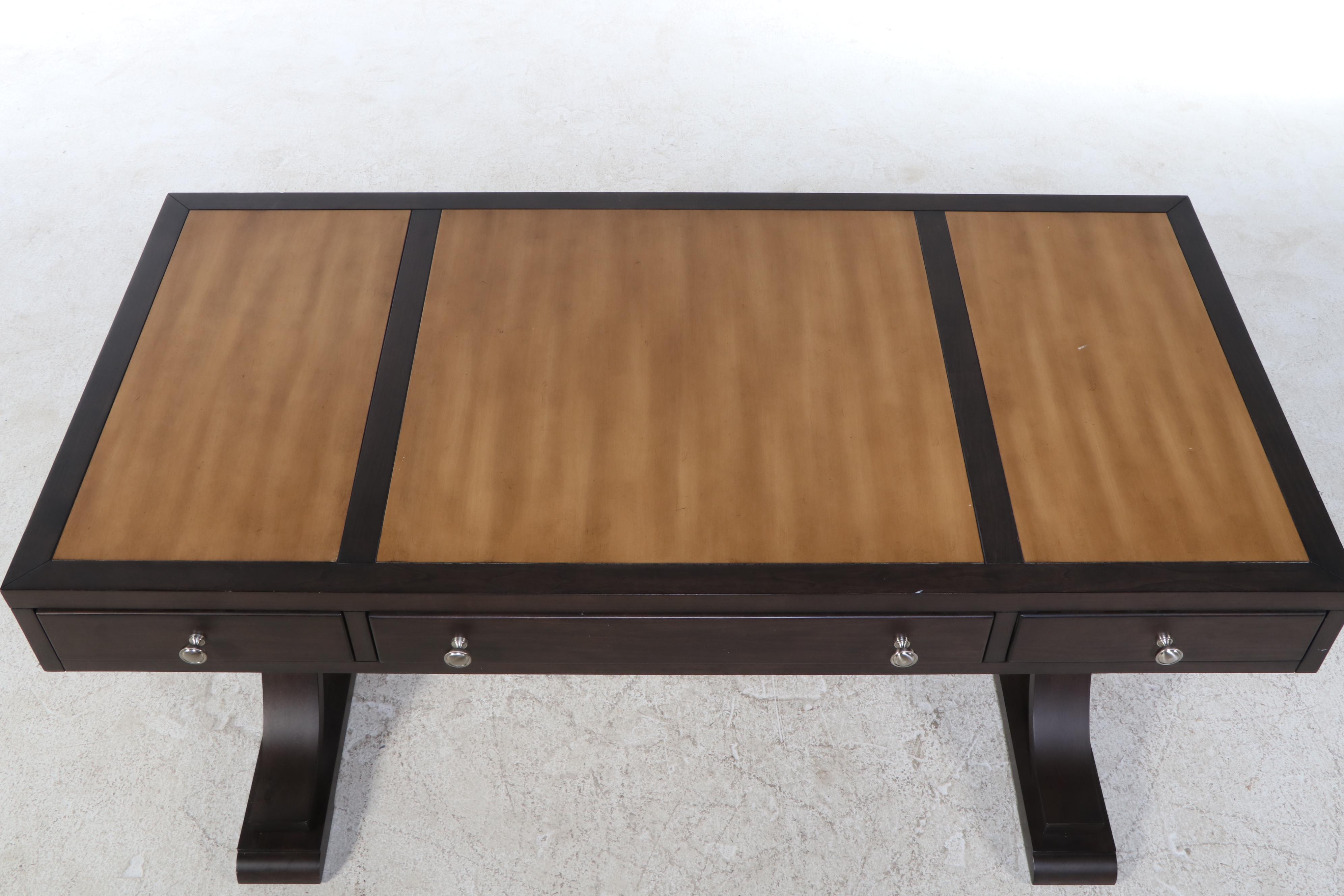 Hooker Furniture "South Park" Birch and Maple-Veneered Desk in Brown-Grey Finish