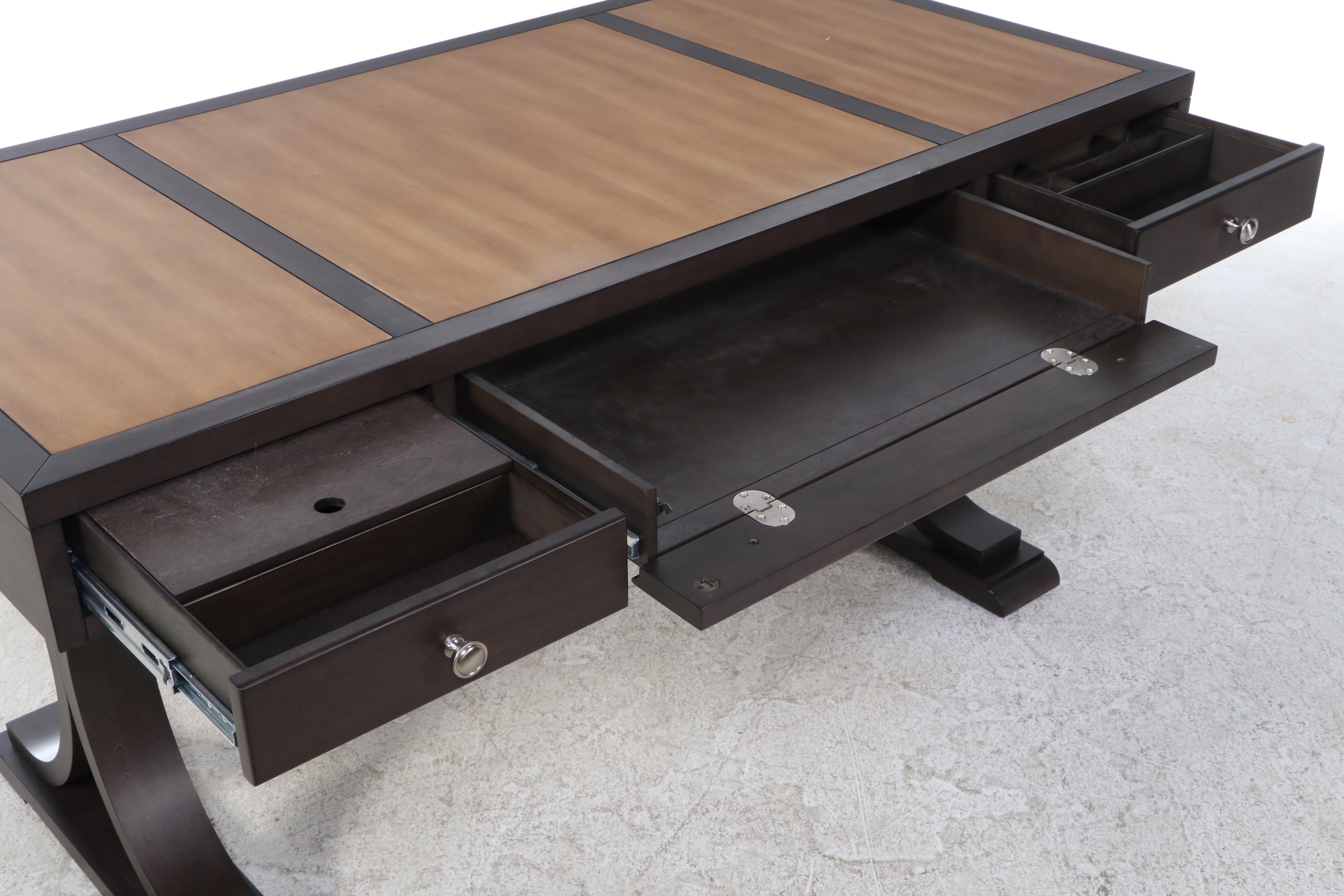 Hooker Furniture "South Park" Birch and Maple-Veneered Desk in Brown-Grey Finish