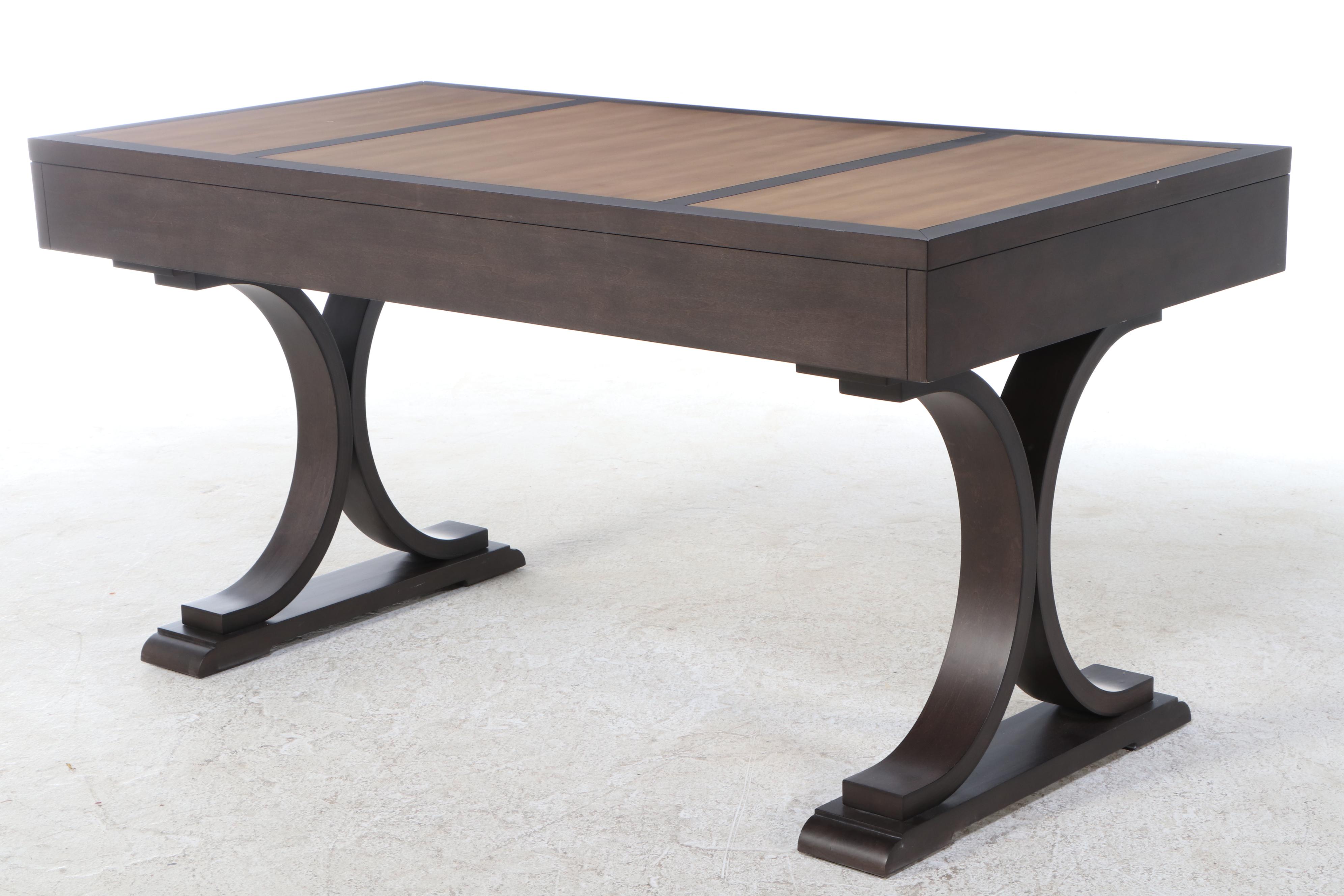 Hooker Furniture "South Park" Birch and Maple-Veneered Desk in Brown-Grey Finish