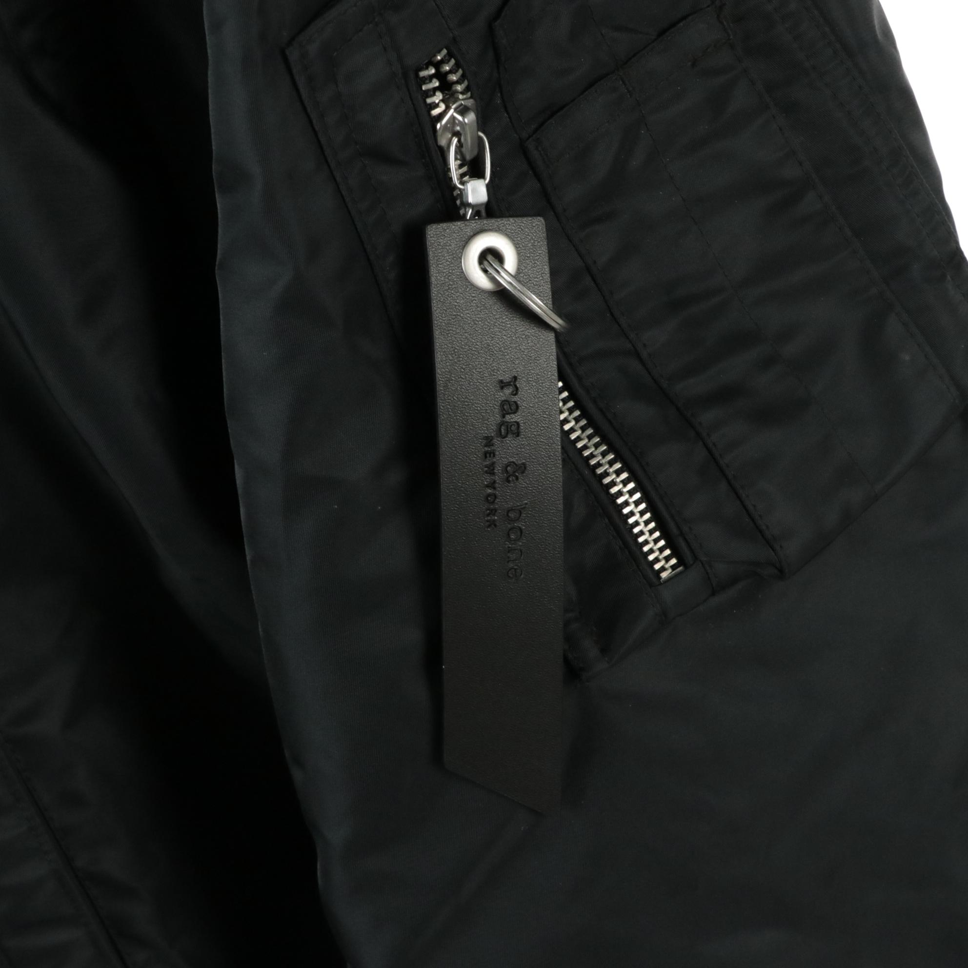 Men's Rag & Bone Black Mason Bomber Jacket with Tags