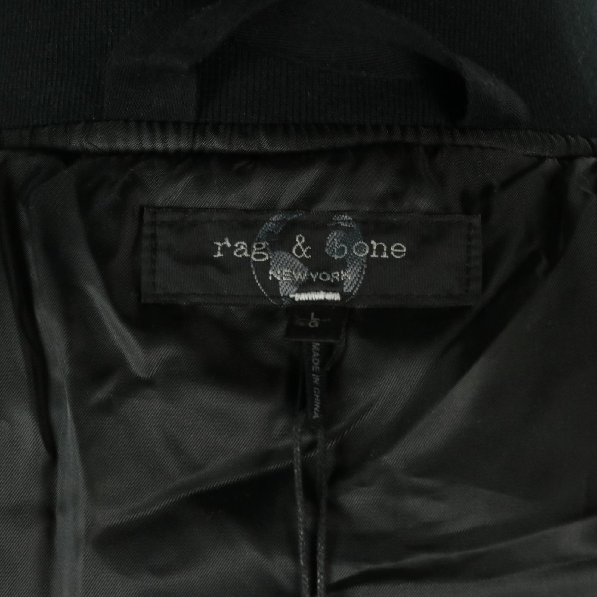 Men's Rag & Bone Black Mason Bomber Jacket with Tags