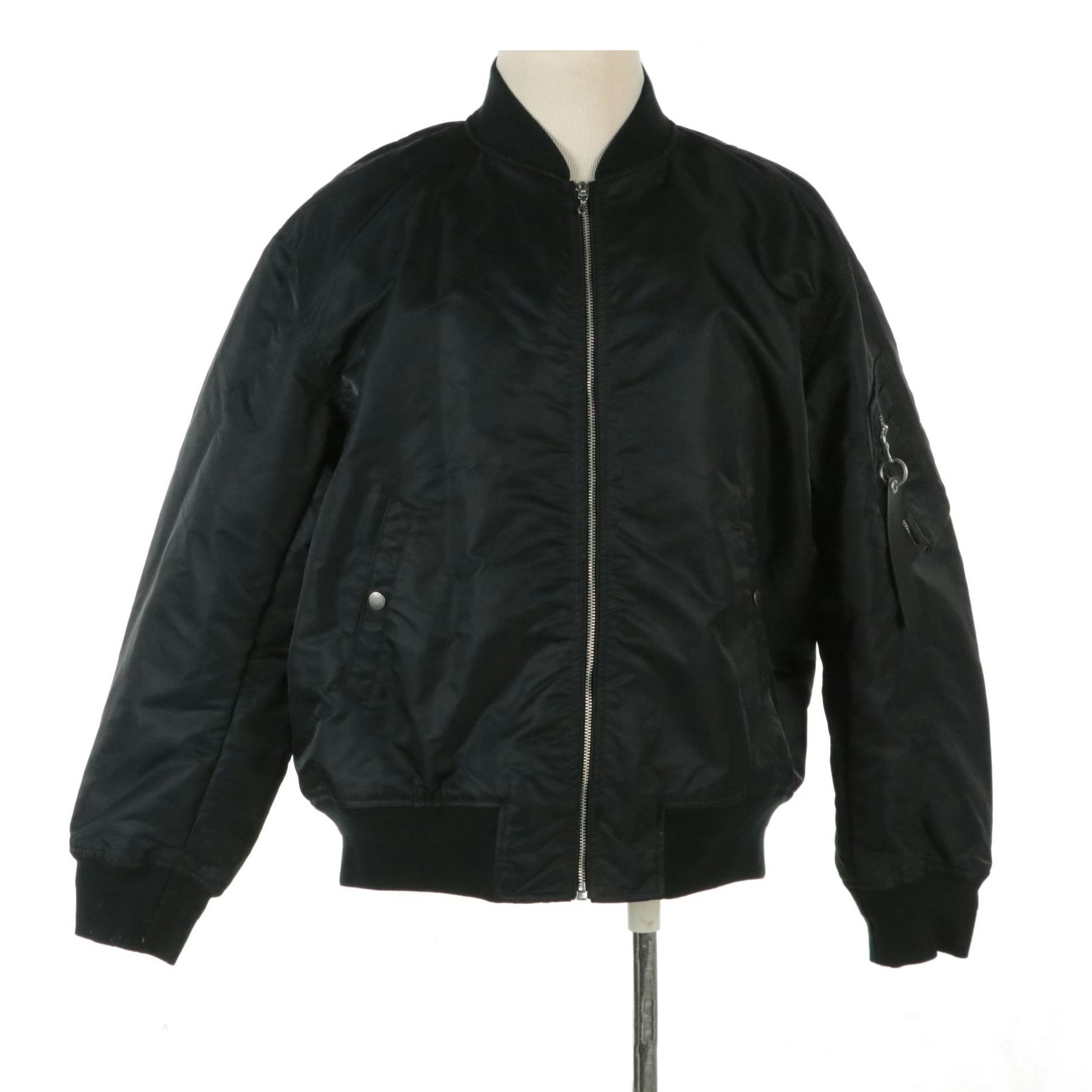 Men's Rag & Bone Black Mason Bomber Jacket with Tags