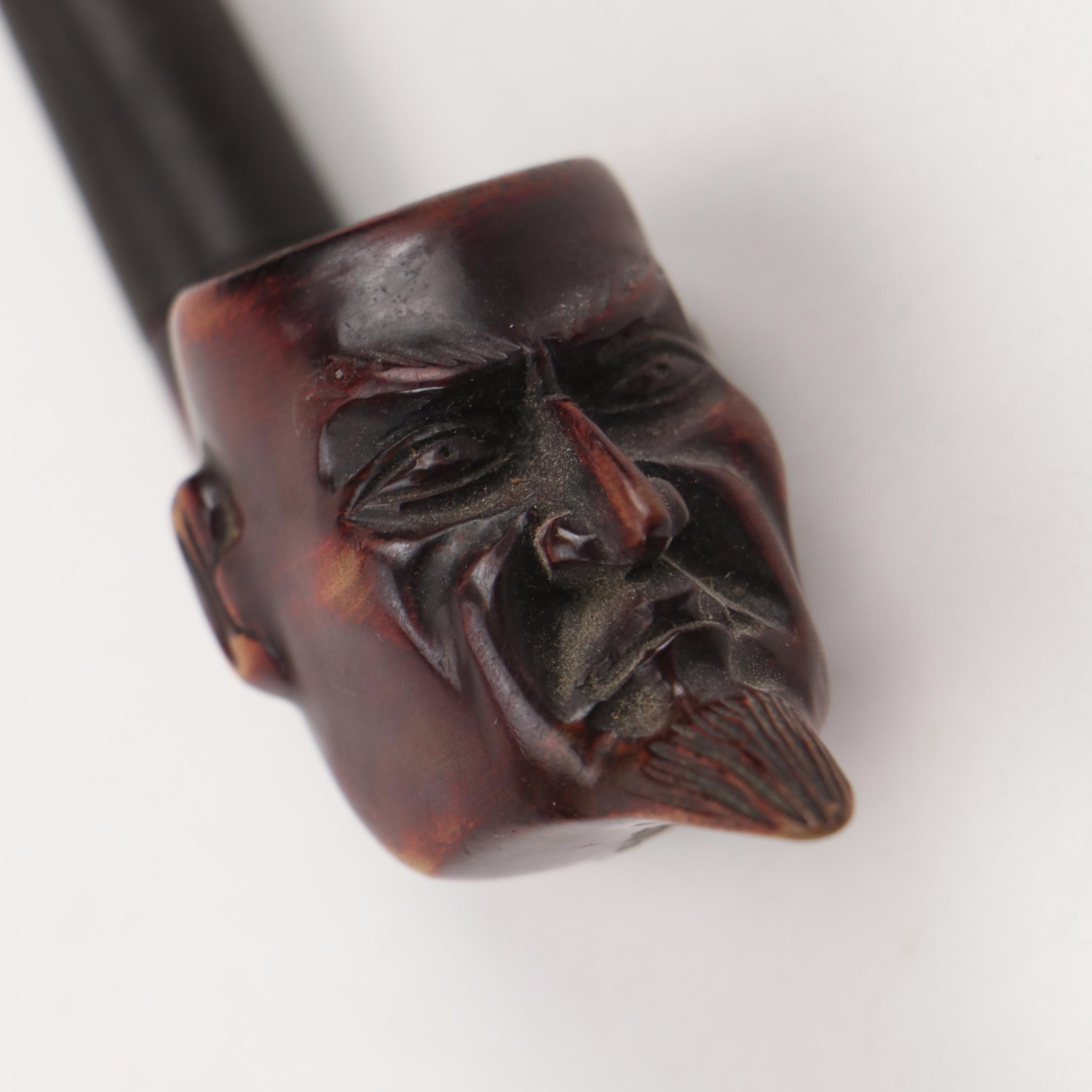 Carved Briar and Burlwood Smoking Pipes Including Figureheads