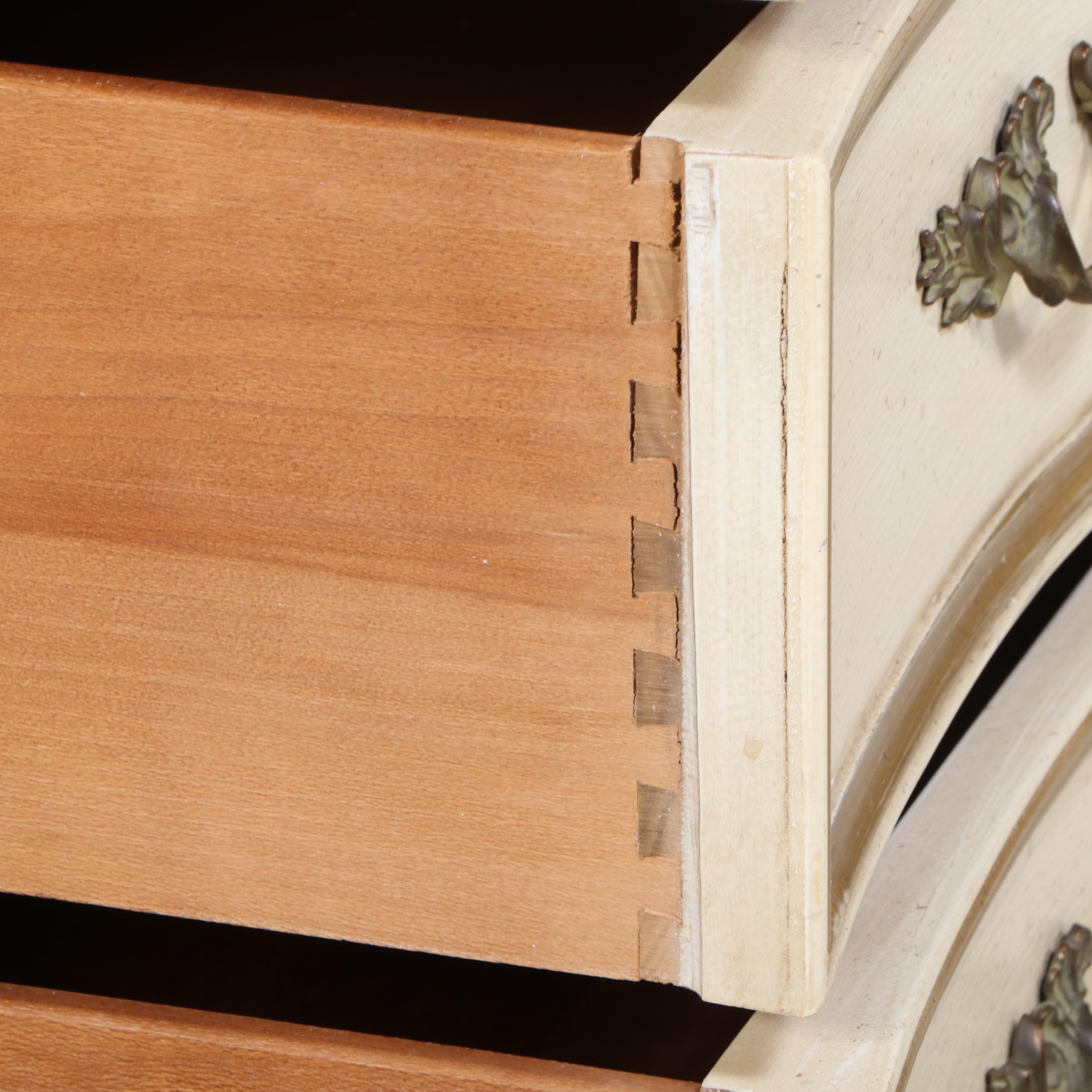 Henredon French Provincial Style Parcel Gilt and Painted Wood Three-Drawer Chest