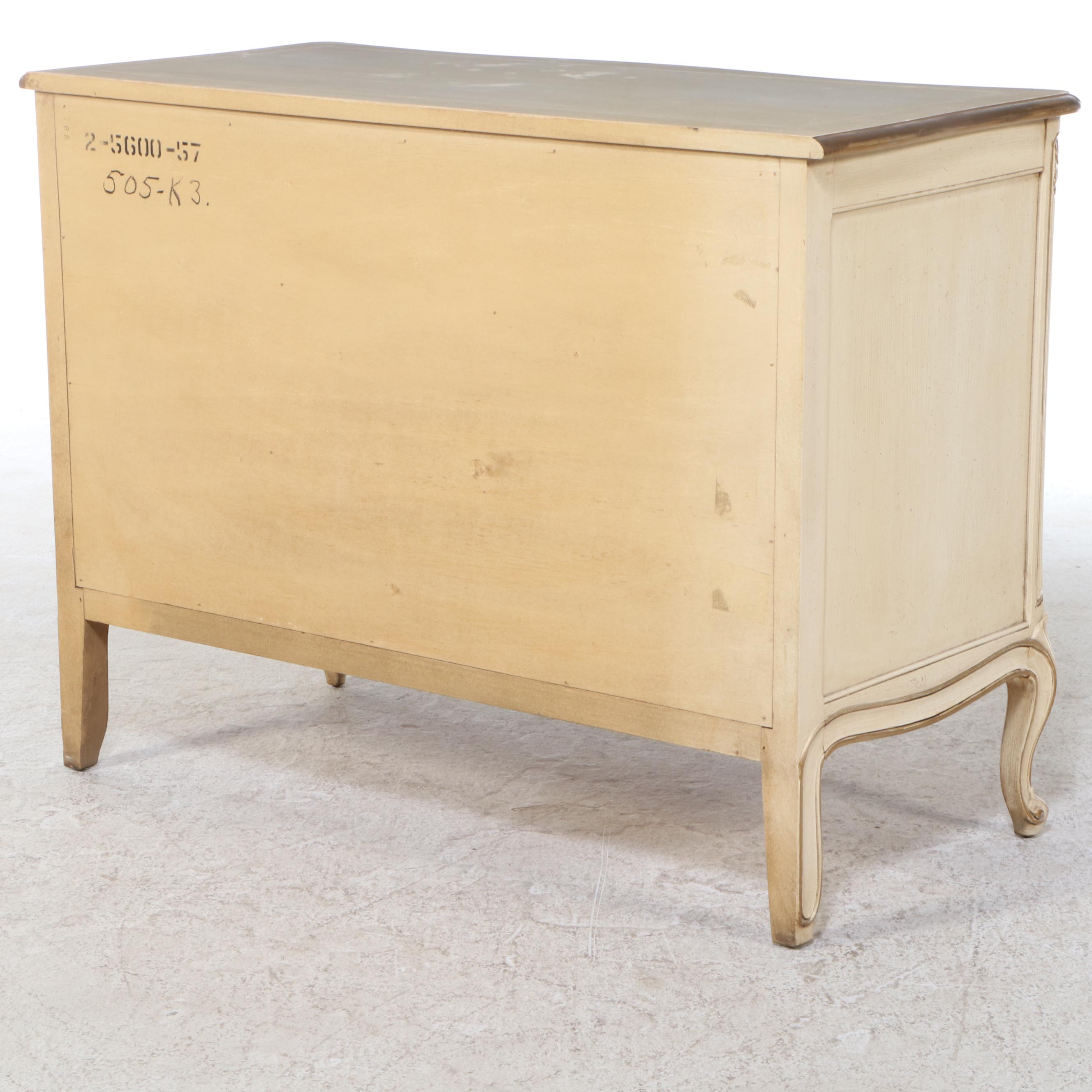 Henredon French Provincial Style Parcel Gilt and Painted Wood Three-Drawer Chest