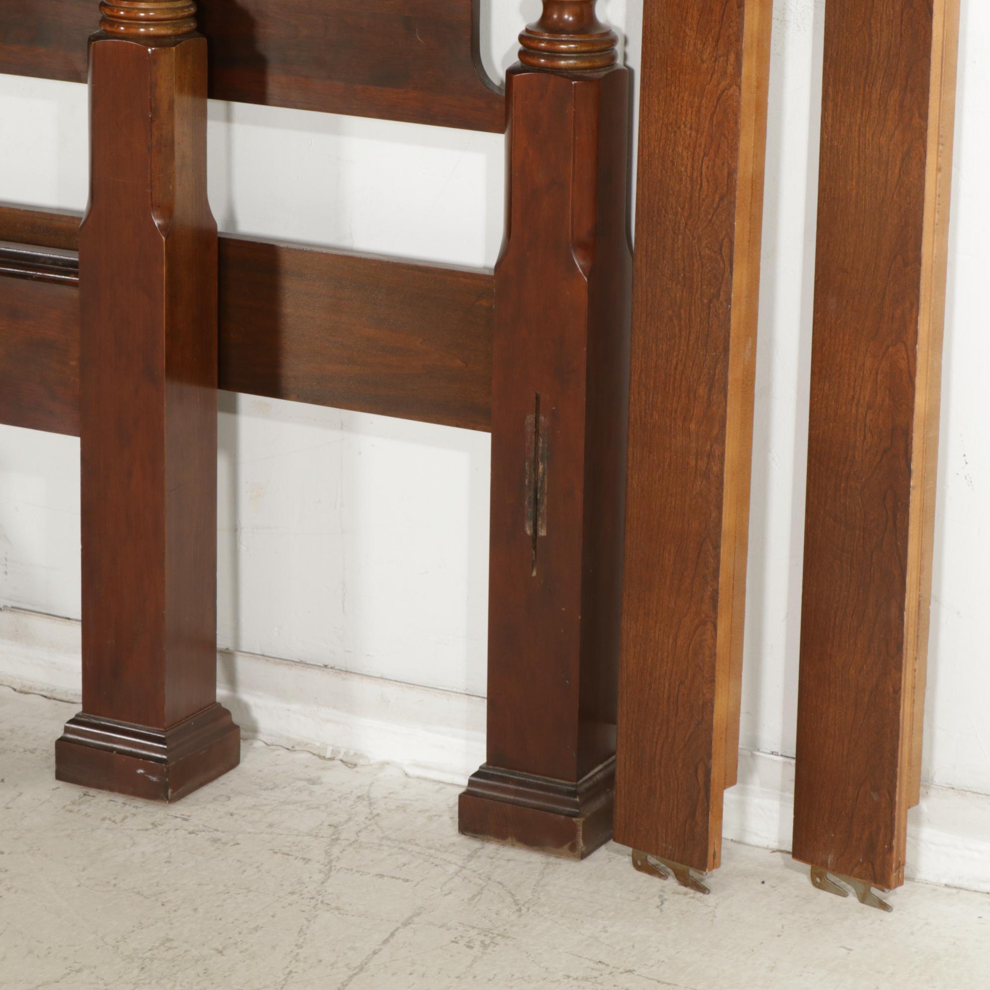 Rice Planter Mahogany Four Poster Queen Size Bed Frame