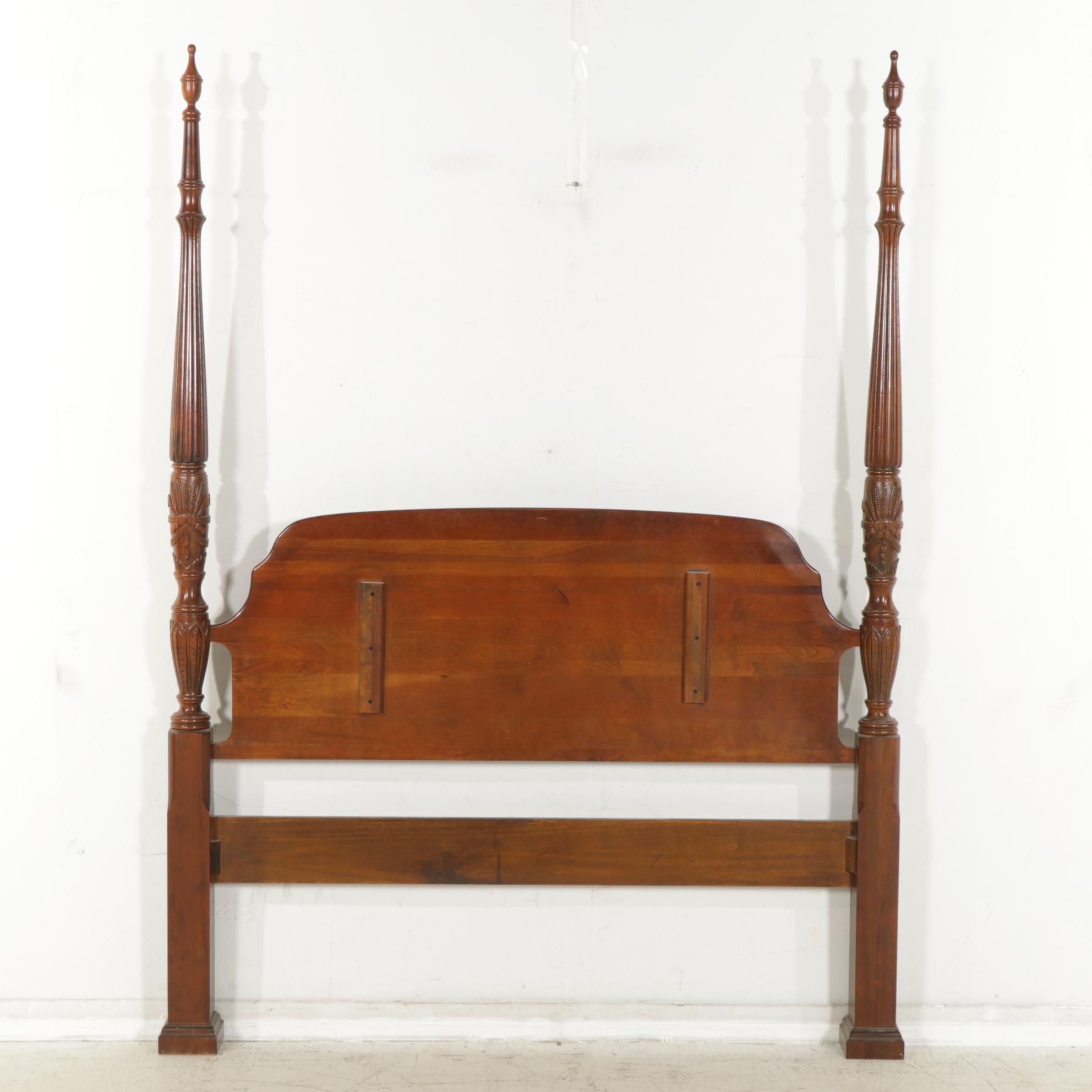 Rice Planter Mahogany Four Poster Queen Size Bed Frame