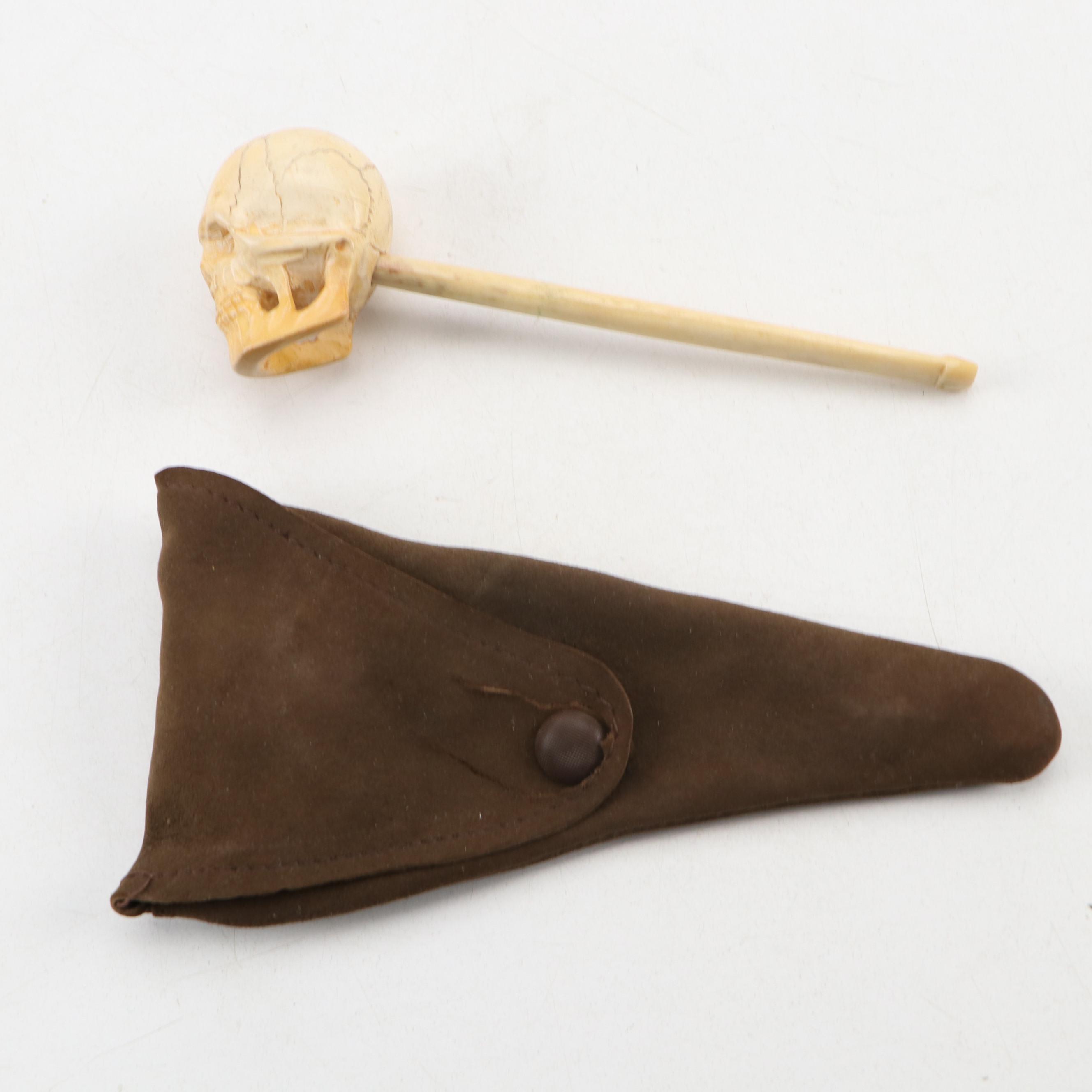 Meerschaum Pipes, Shark Vertebrae Long Pipe, Alabaster Tobacco Jar and More