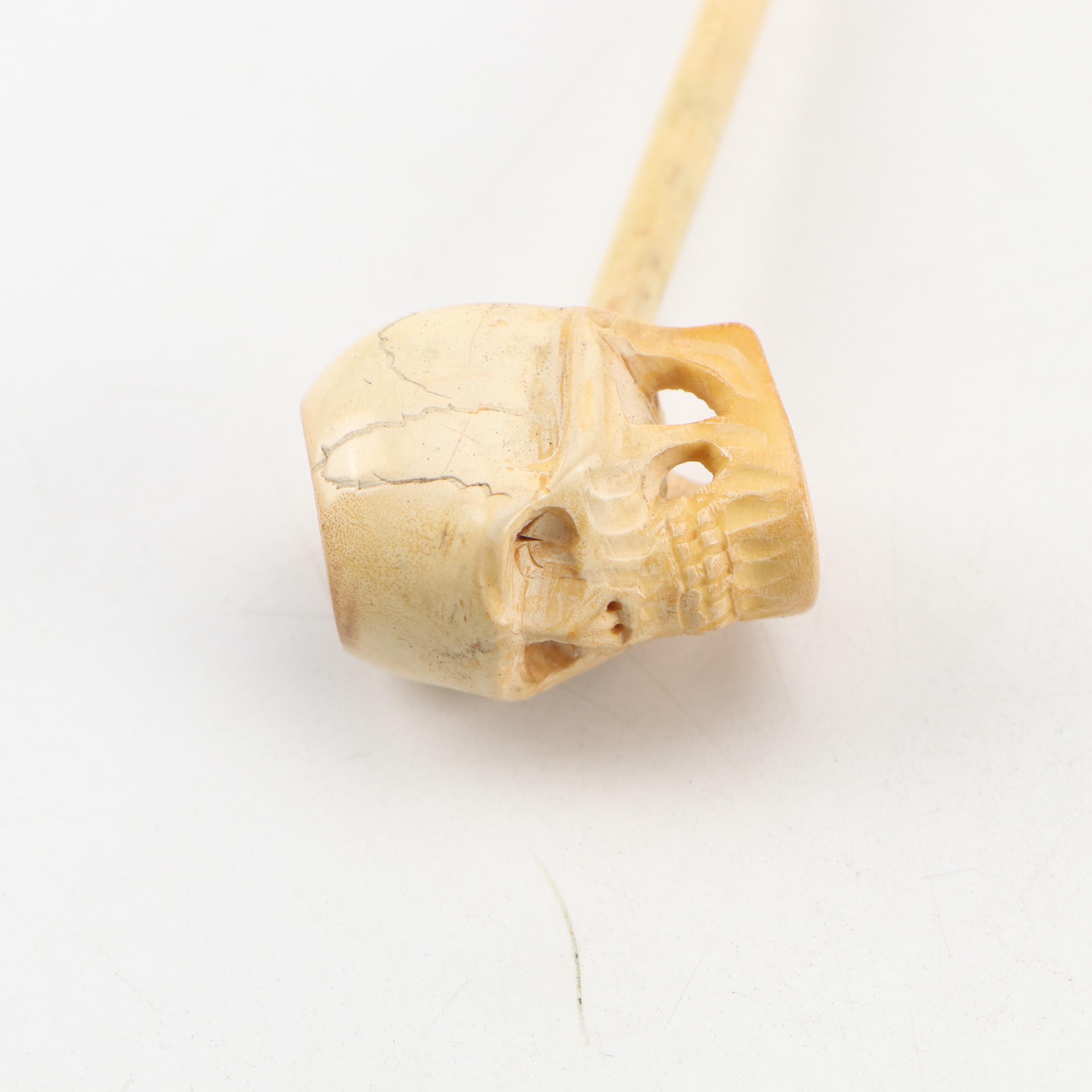 Meerschaum Pipes, Shark Vertebrae Long Pipe, Alabaster Tobacco Jar and More