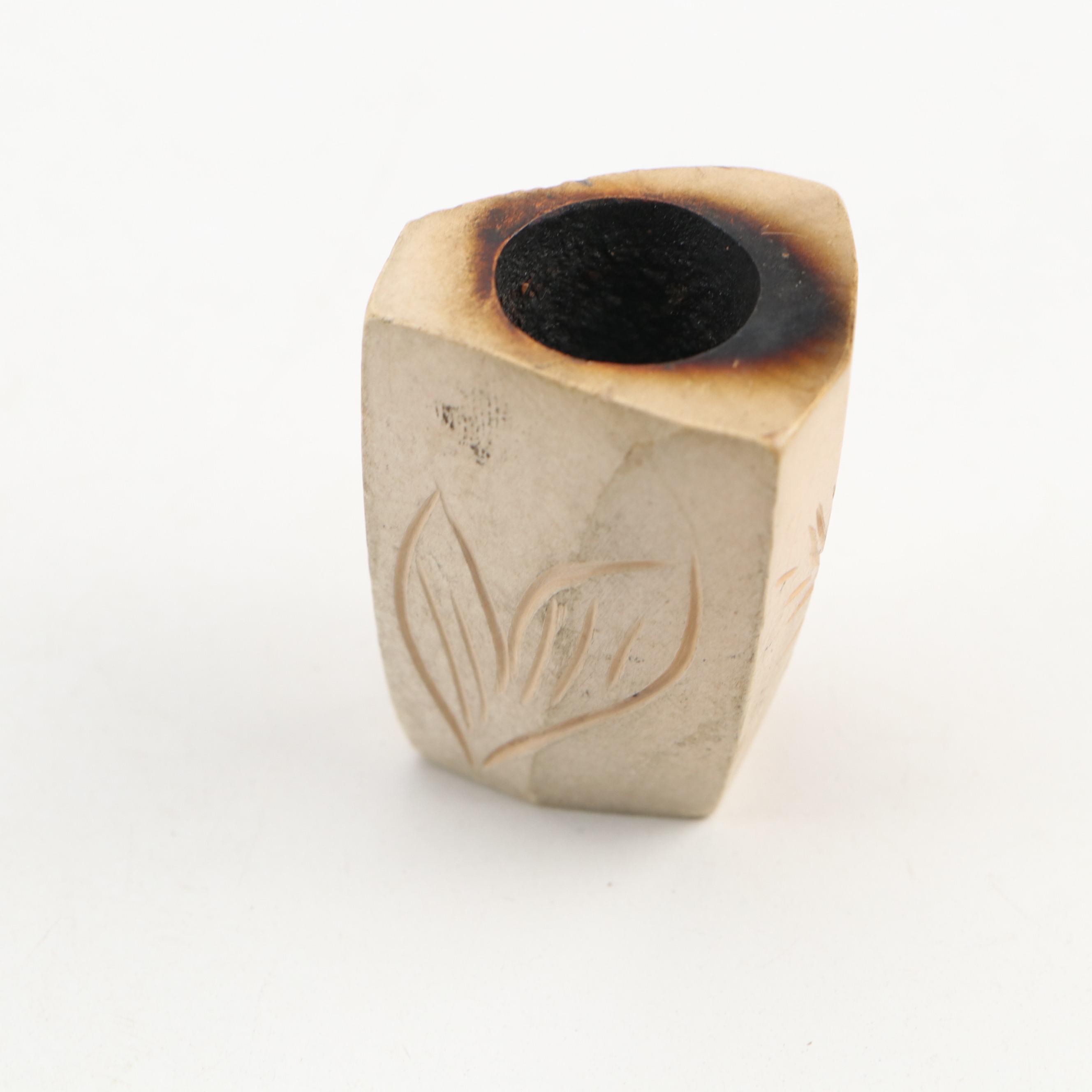 Meerschaum Pipes, Shark Vertebrae Long Pipe, Alabaster Tobacco Jar and More