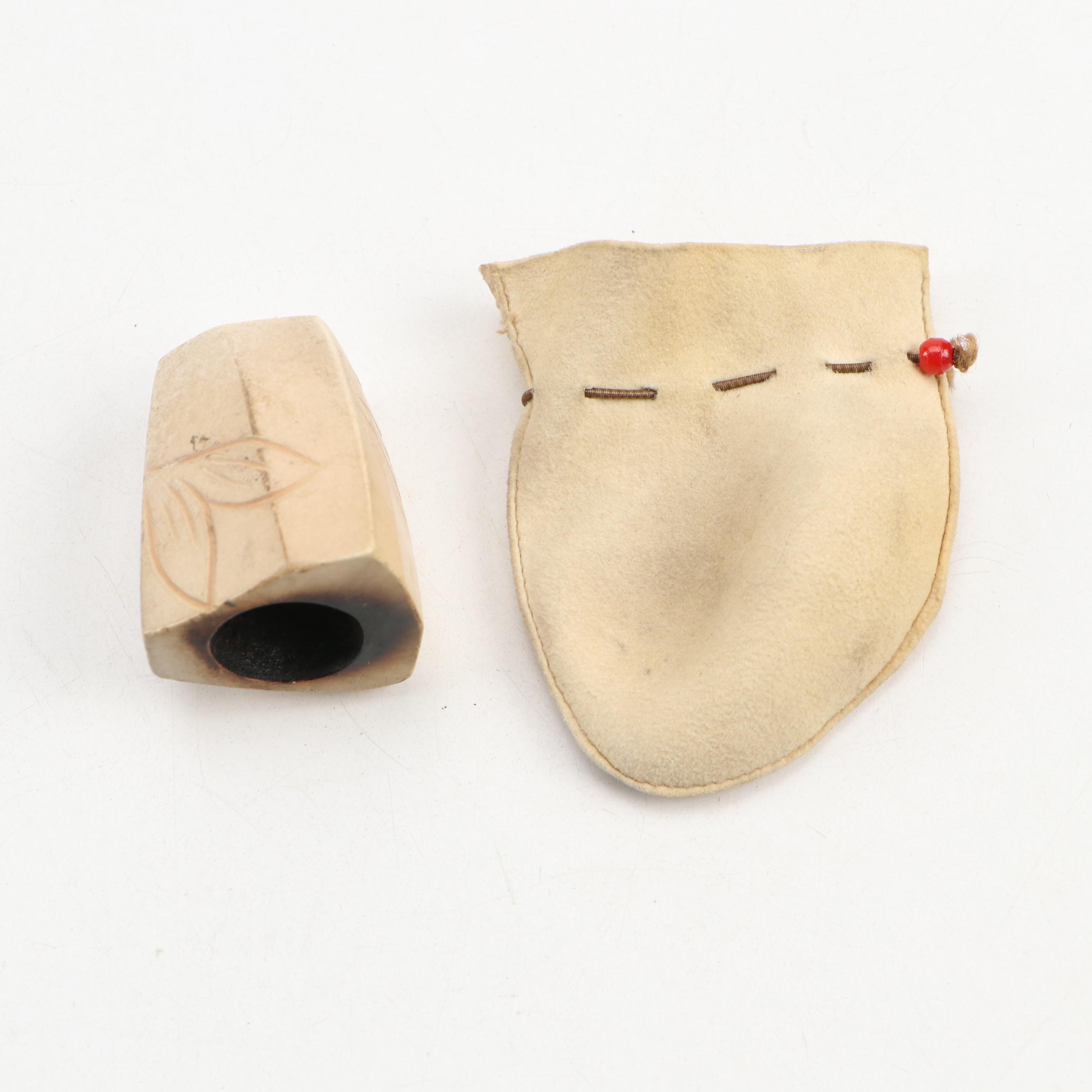 Meerschaum Pipes, Shark Vertebrae Long Pipe, Alabaster Tobacco Jar and More