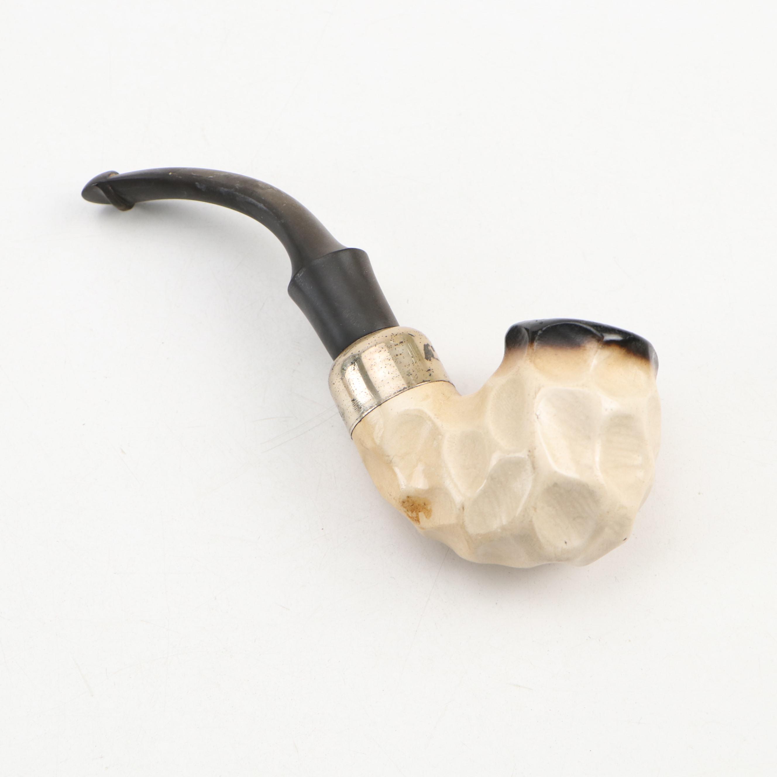 Meerschaum Pipes, Shark Vertebrae Long Pipe, Alabaster Tobacco Jar and More