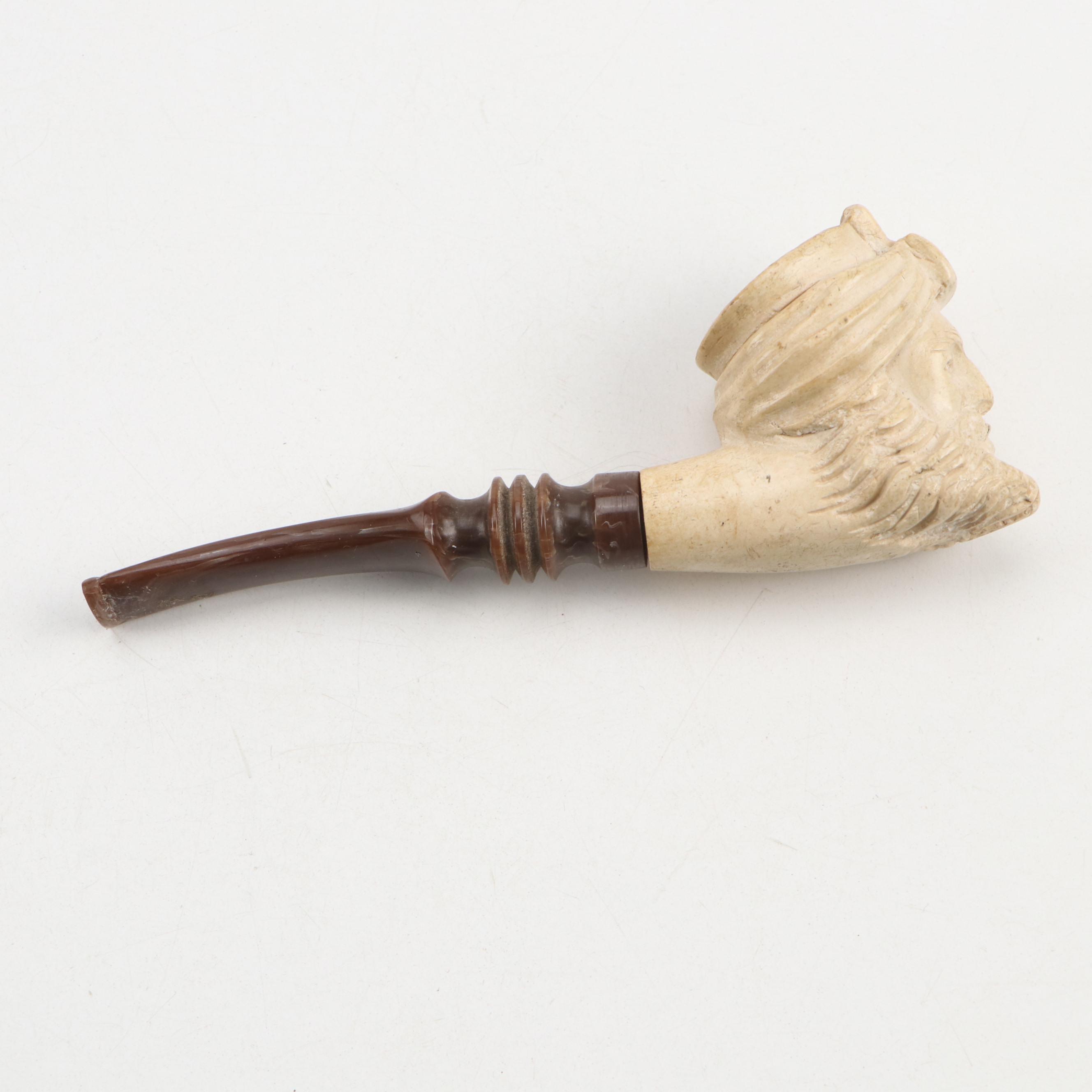 Meerschaum Pipes, Shark Vertebrae Long Pipe, Alabaster Tobacco Jar and More