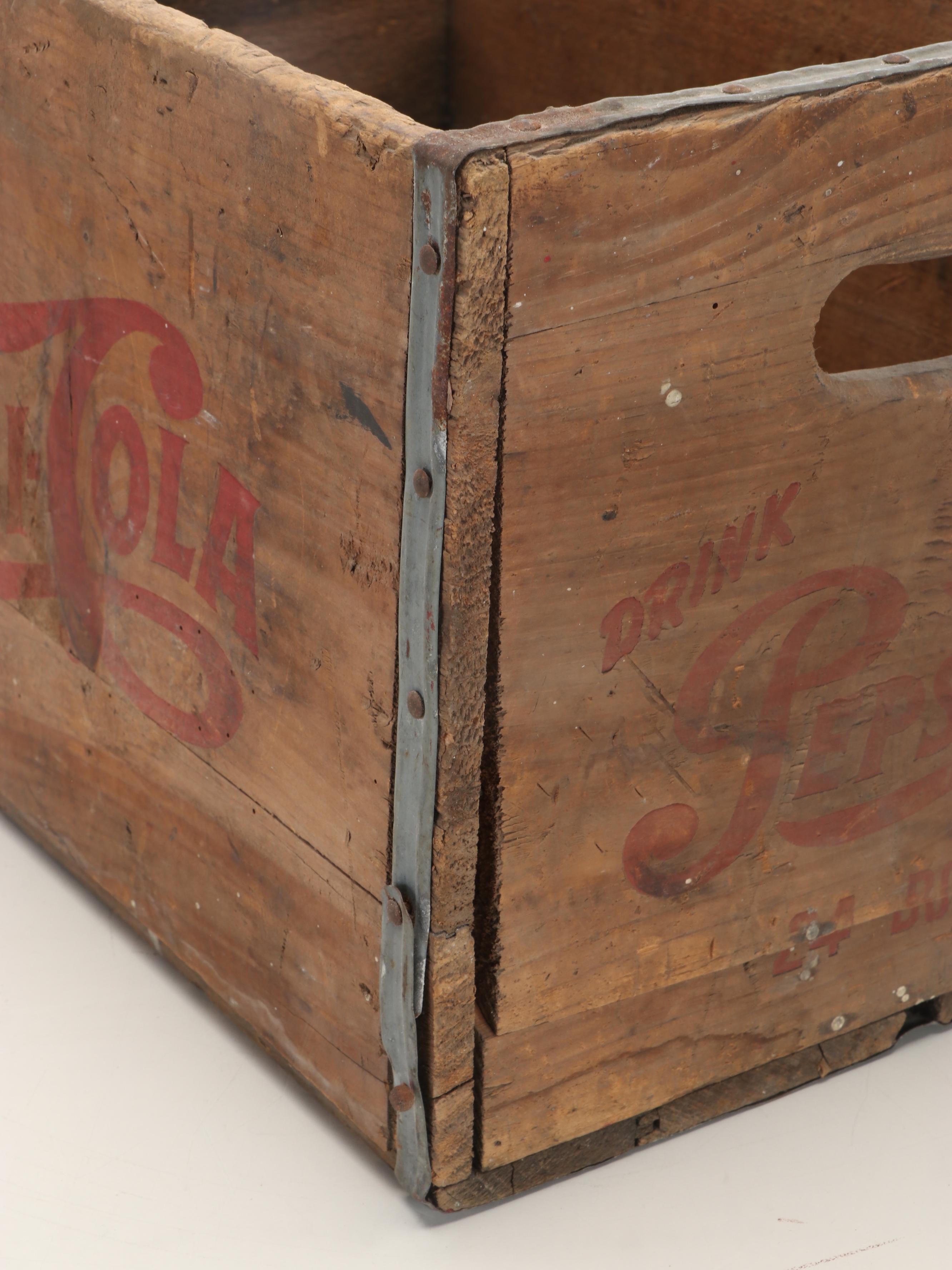Pepsi-Cola Wood Crate with Wood Parlor Quoits Board and More