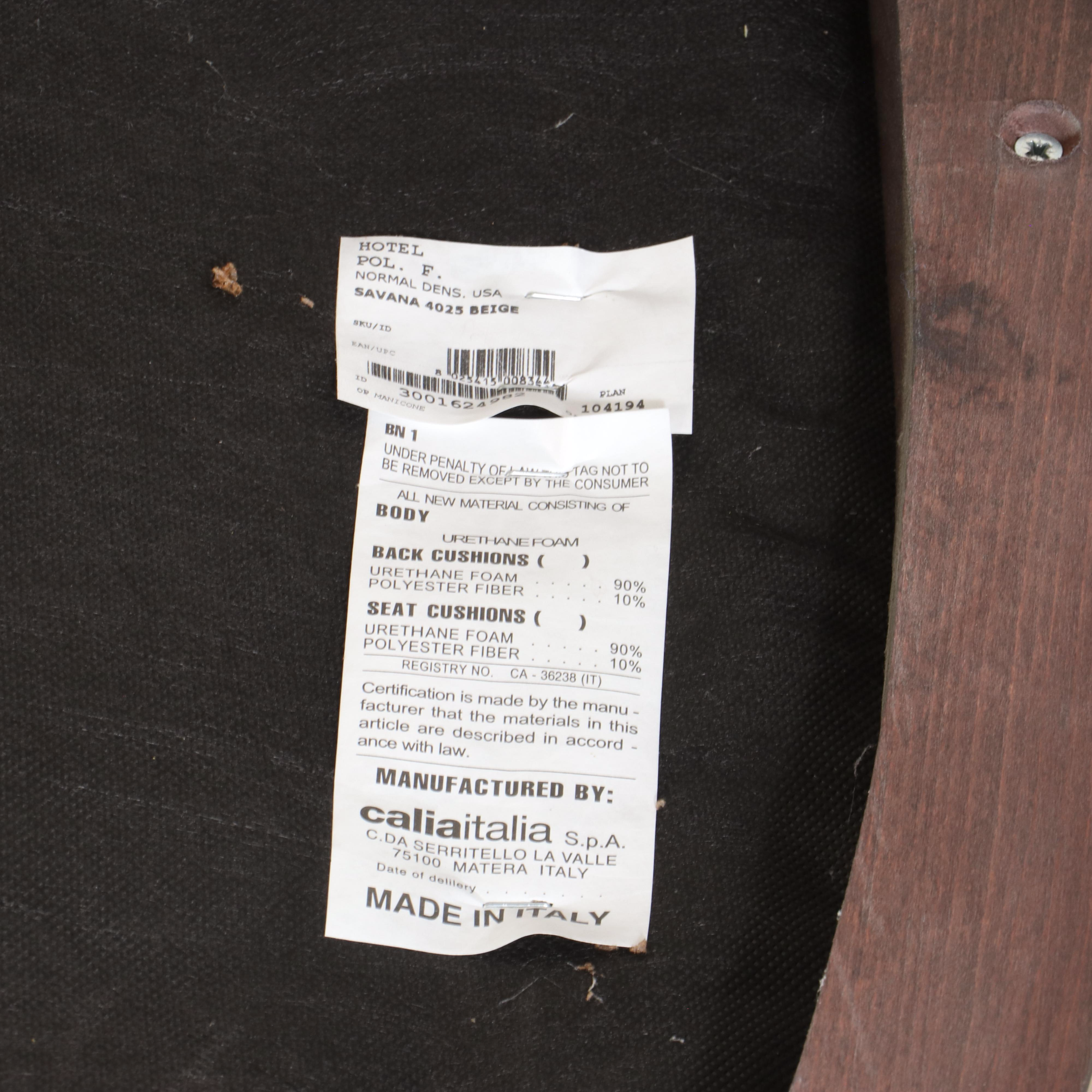 Calia Italia "Hotel" Art Deco Style Beech and Leather Club Chair