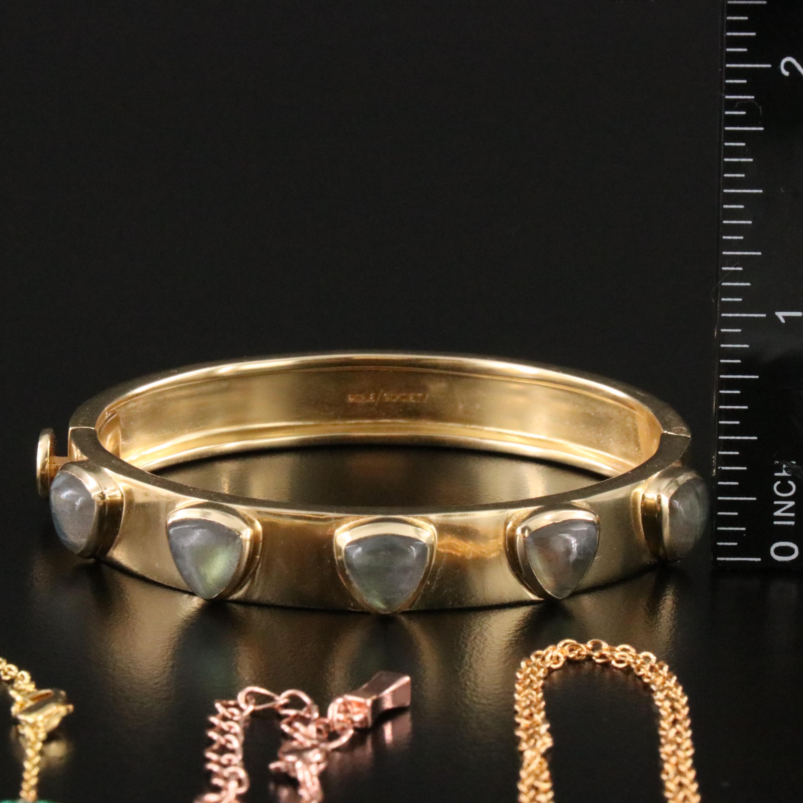 Contemporary Jewelry Collection Featuring Tory Burch Bug Bangle and Labradorite