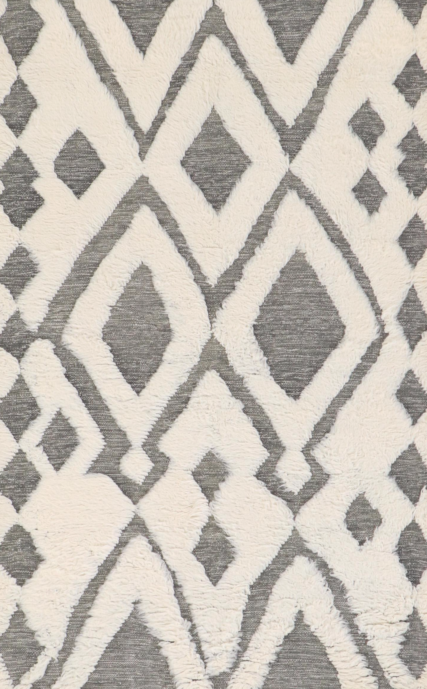 5'1 x 8'1 Hand-Knotted Indo-Berber Style High-Low Shag Area Rug