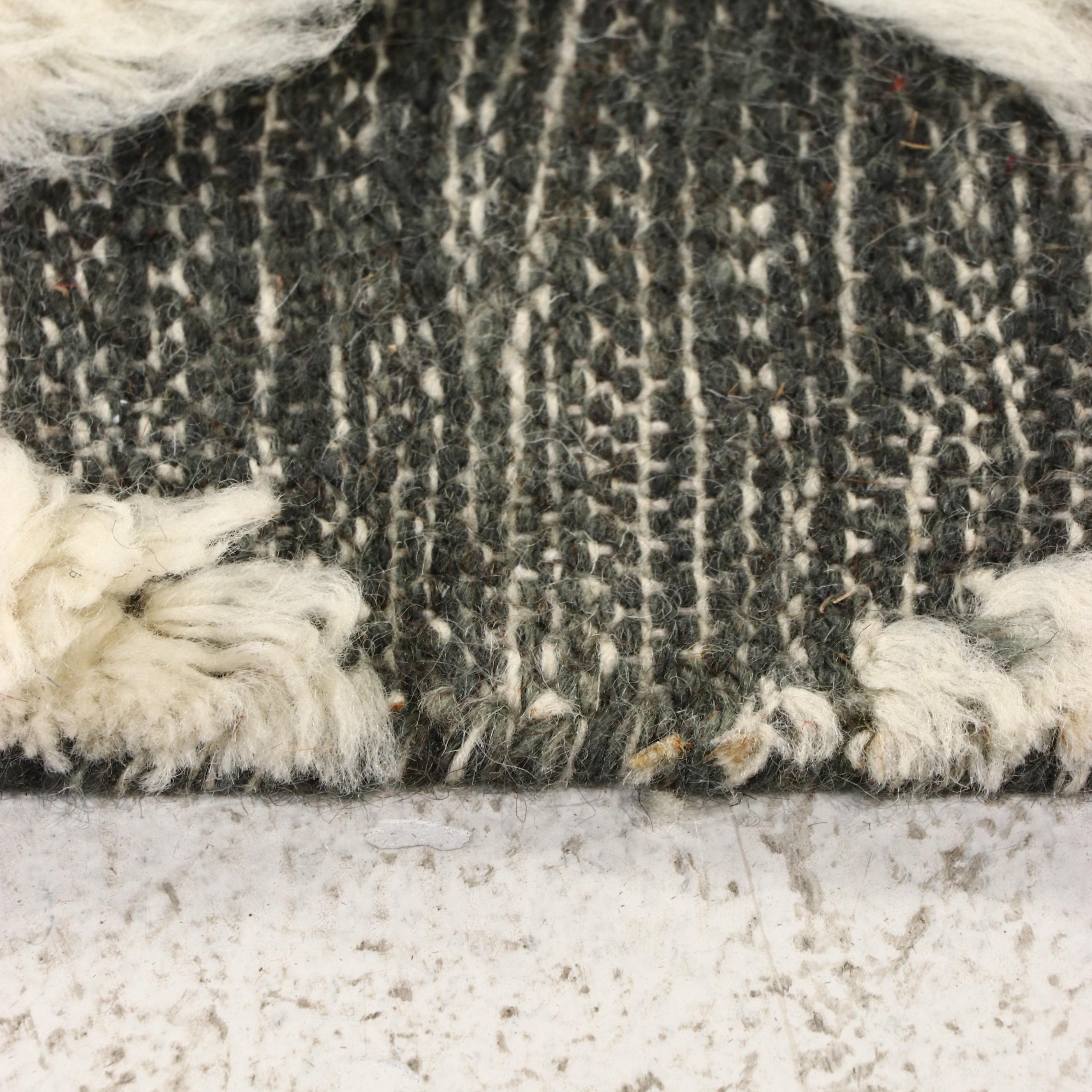 5'1 x 8'1 Hand-Knotted Indo-Berber Style High-Low Shag Area Rug