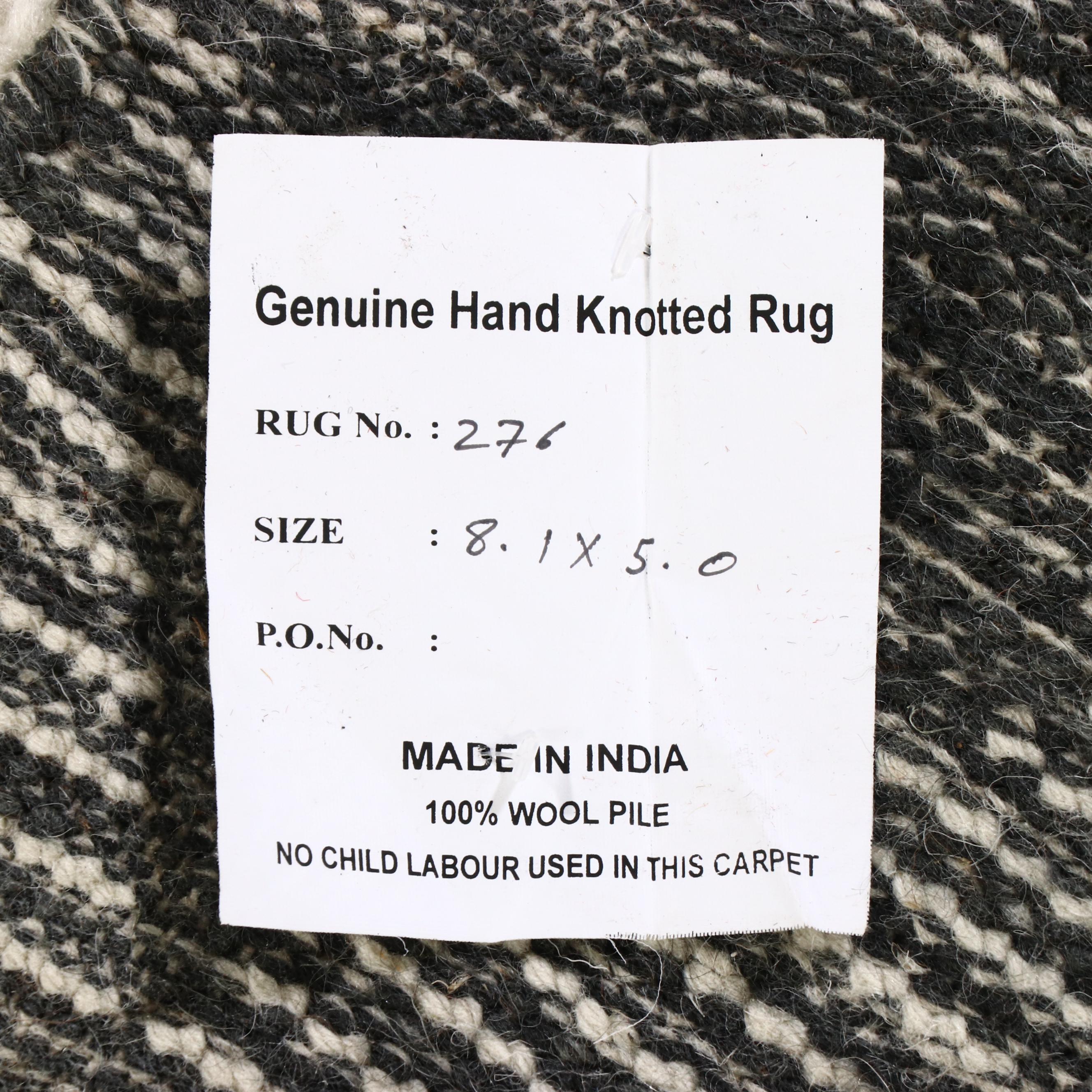 5'1 x 8'1 Hand-Knotted Indo-Berber Style High-Low Shag Area Rug