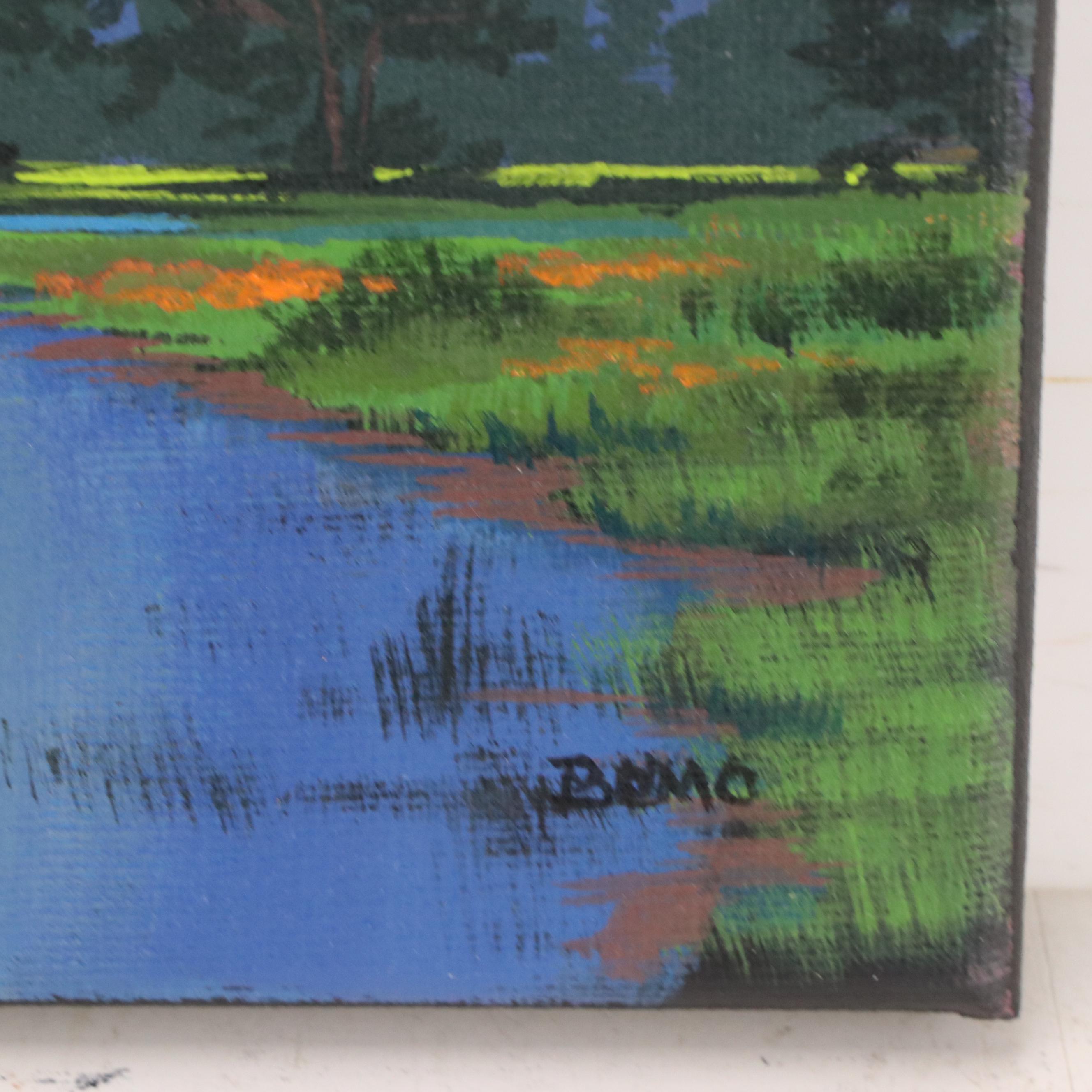 Douglas “Bumo” Johnpeer Nocturne Landscape Oil Painting, 2025