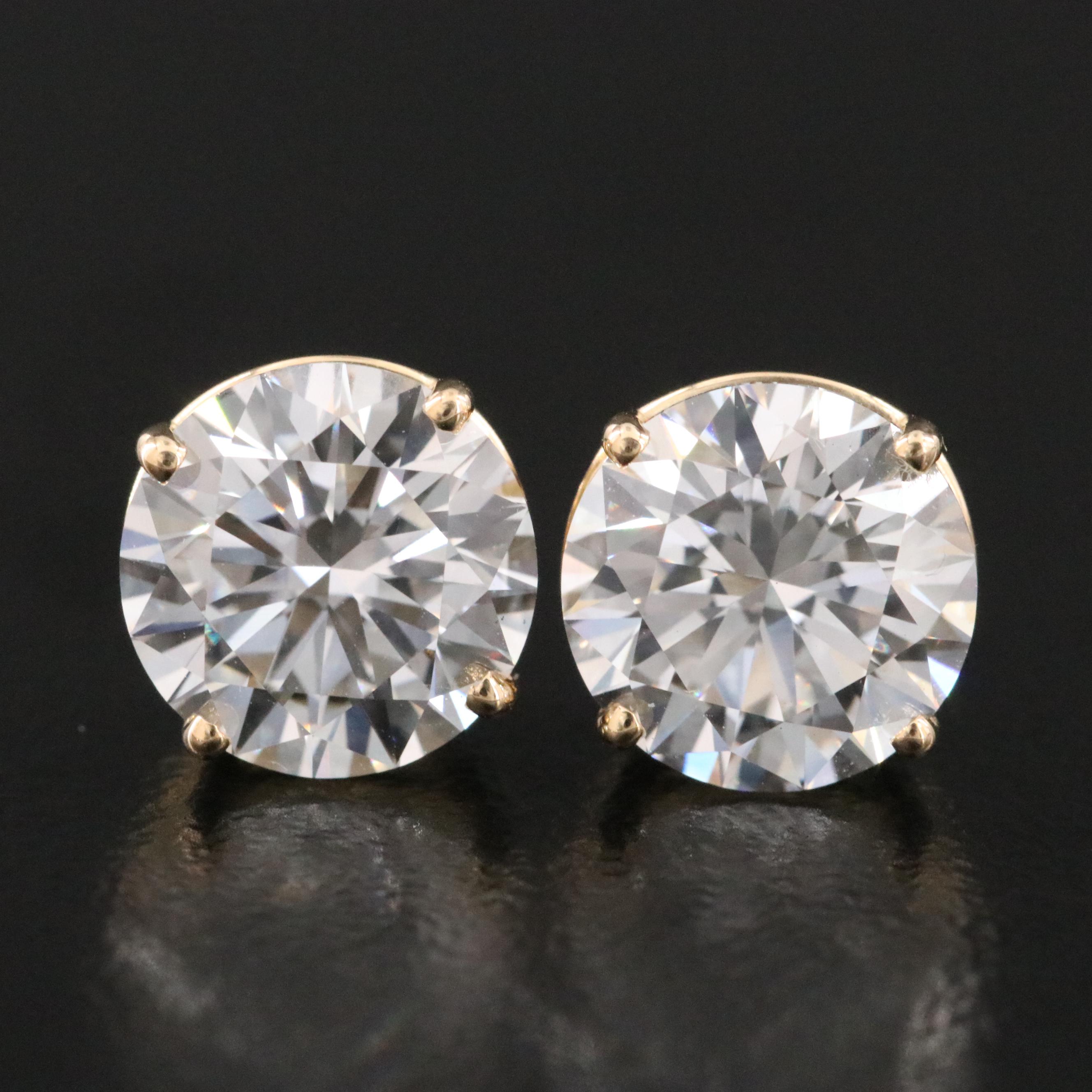 18K 3.78 CTW Lab Grown Diamond Stud Earrings with IGI Reports