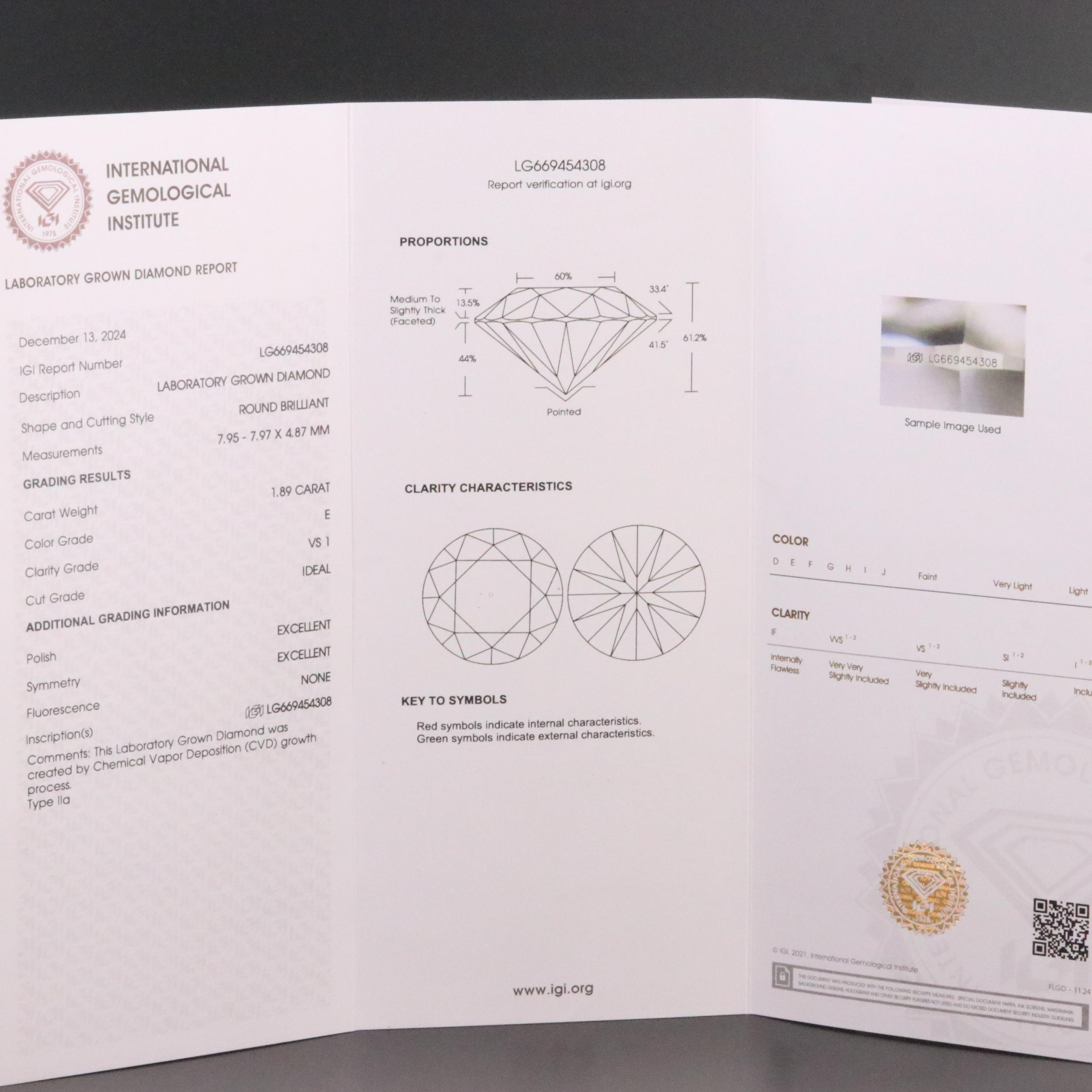 18K 3.78 CTW Lab Grown Diamond Stud Earrings with IGI Reports