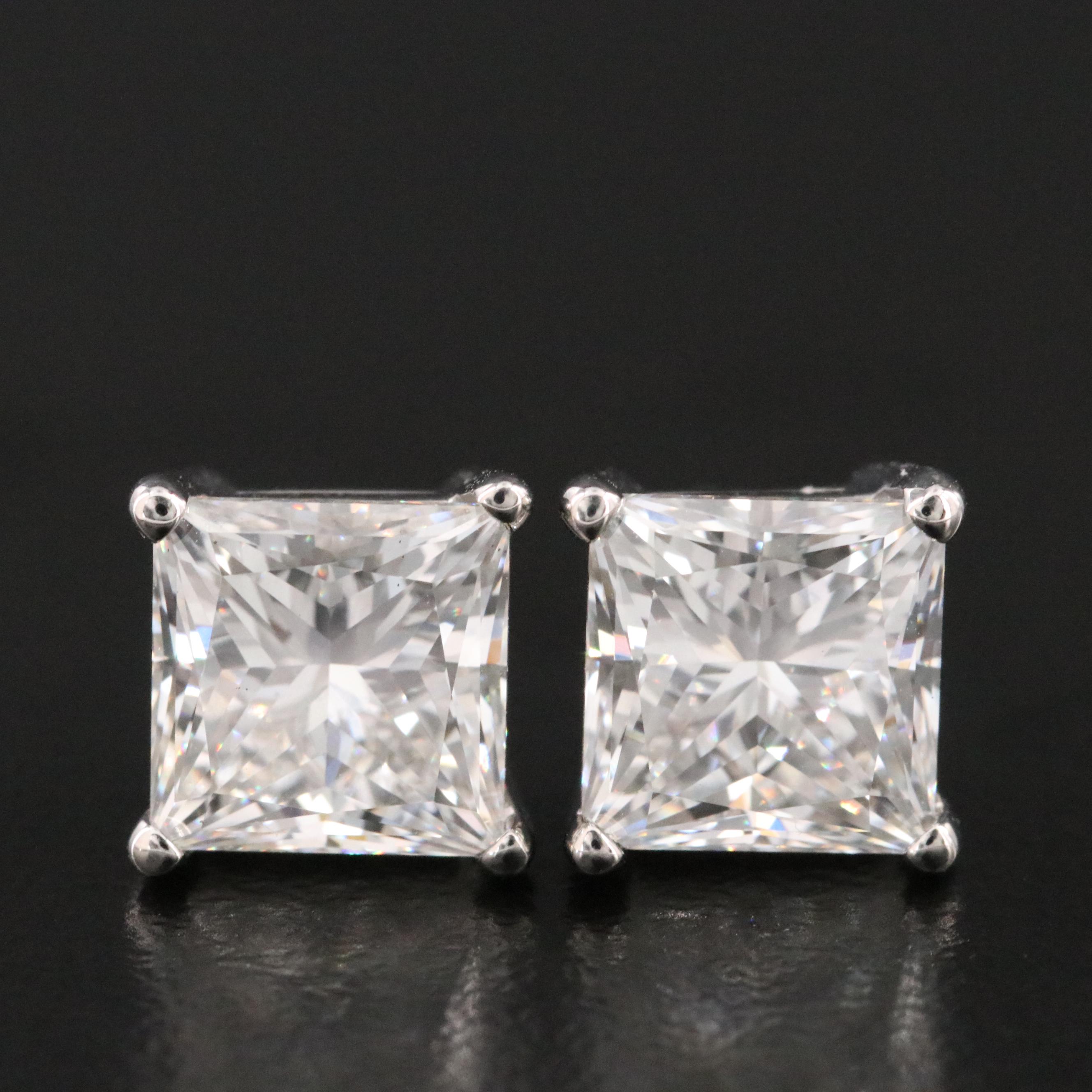 Platinum 4.71 CTW Lab Grown Diamond Stud Earrings with IGI Reports