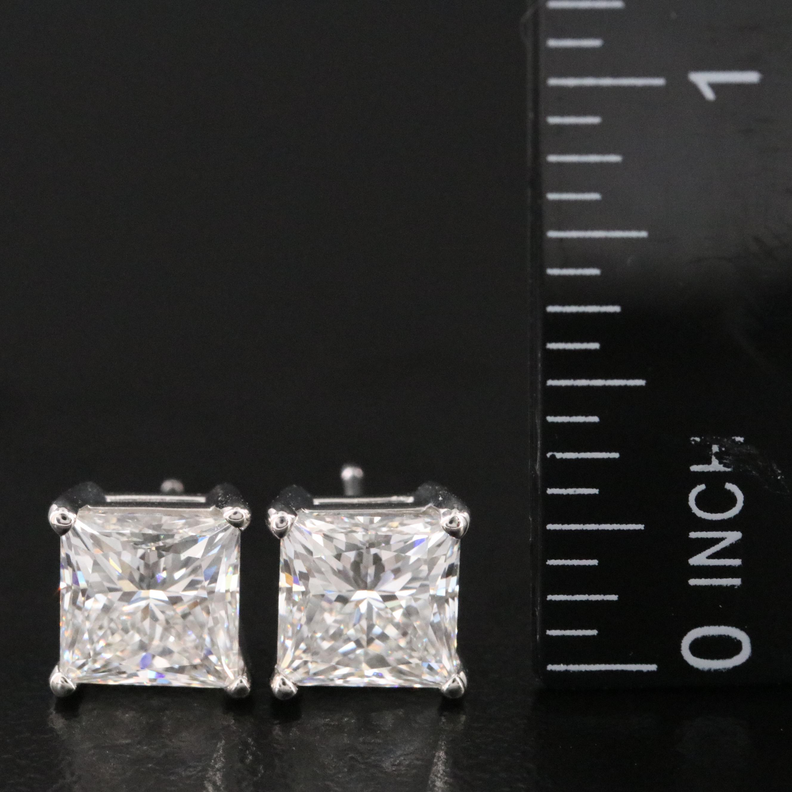 Platinum 4.71 CTW Lab Grown Diamond Stud Earrings with IGI Reports