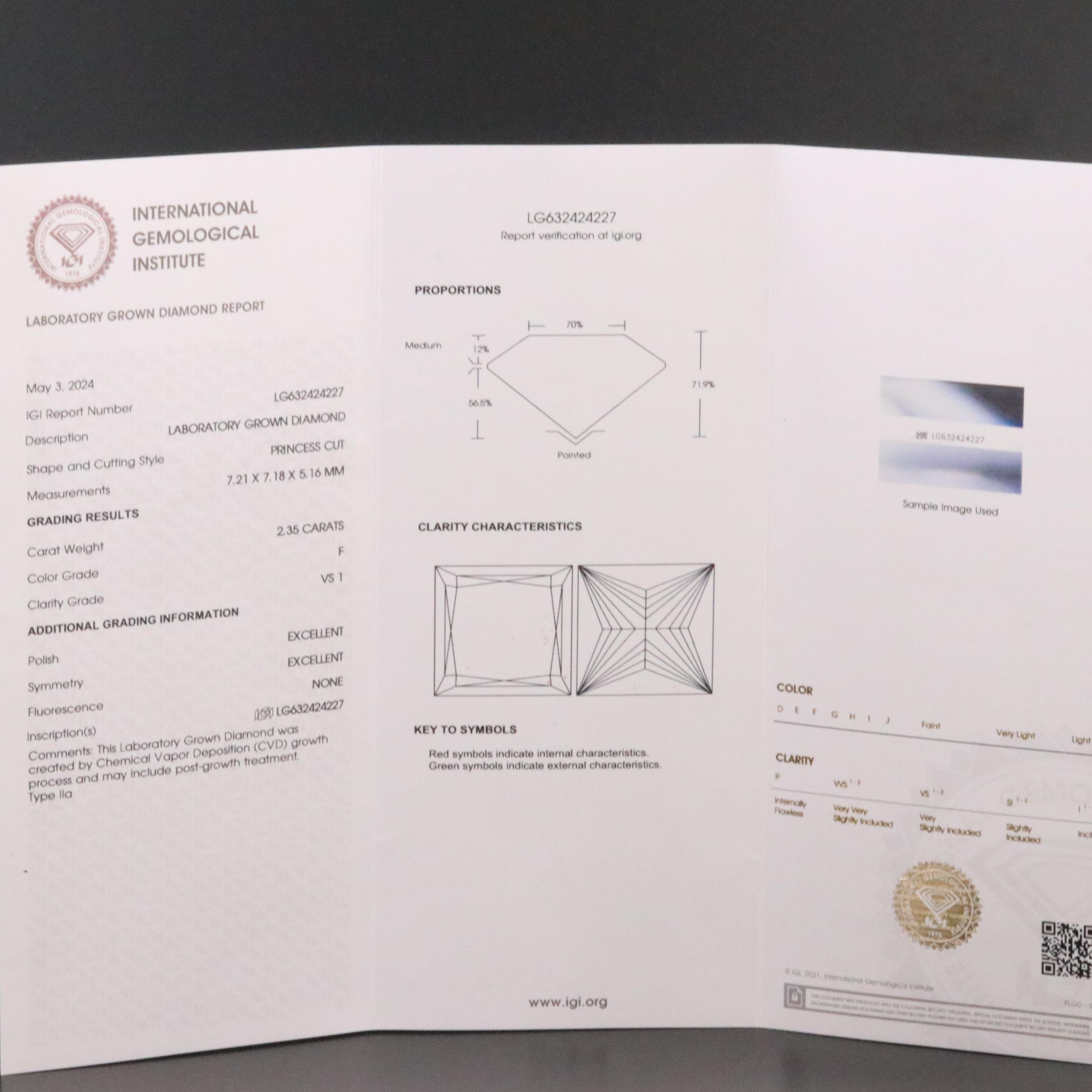 Platinum 4.71 CTW Lab Grown Diamond Stud Earrings with IGI Reports
