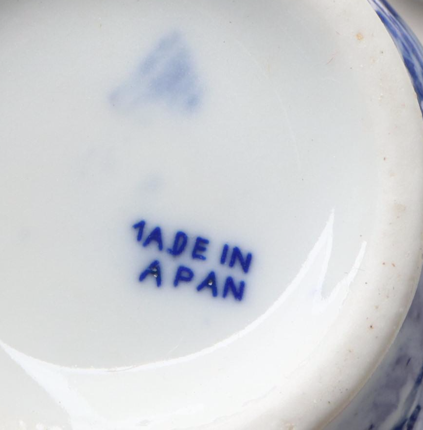 Children's Blue Willow Play Tea Set and Tableware, Mid-20th Century